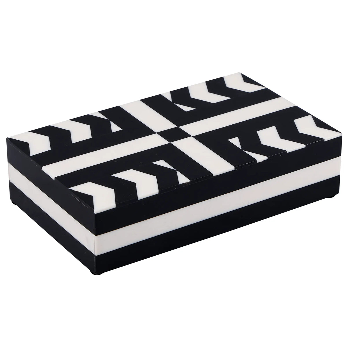 Handmade Black & White Resin Inlay Decorative Box - Patisserie Adorn, for jewelry and keepsake storage