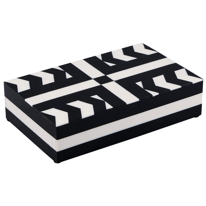 Handmade Black & White Resin Inlay Decorative Box - Patisserie Adorn, for jewelry and keepsake storage