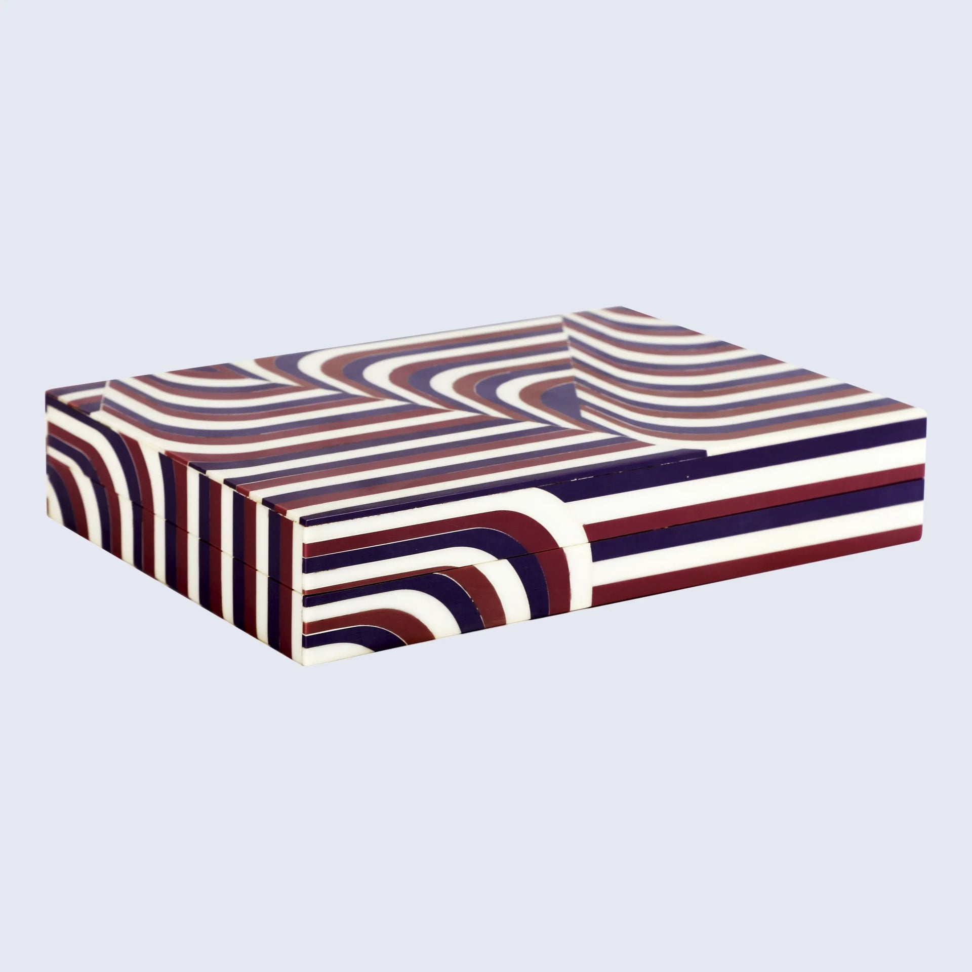 Decorative Storage Box Carnaby Twist Resin Inlay 8 x 6 x 1.5 inch