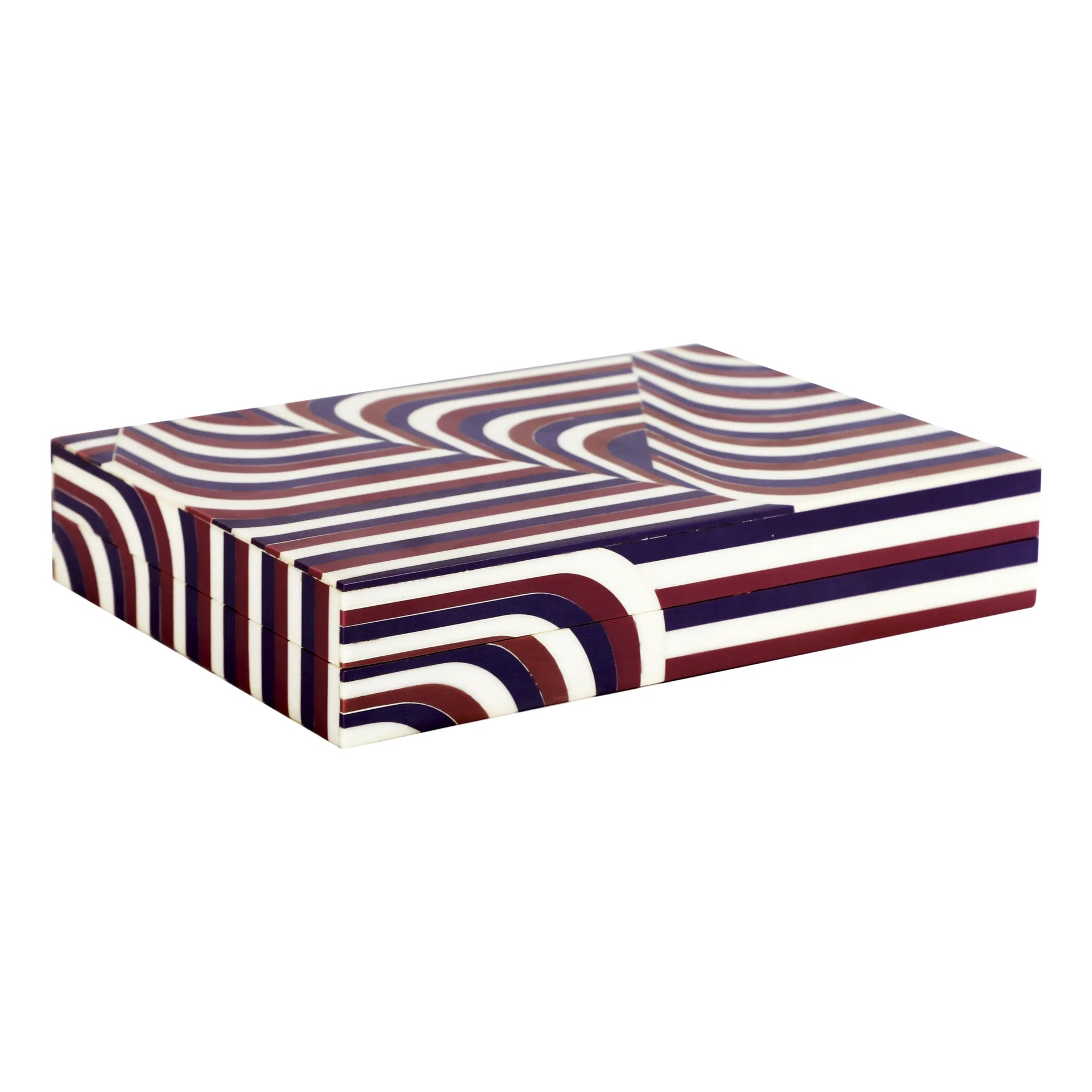 Decorative Storage Box Carnaby Twist Resin Inlay 8 x 6 x 1.5 inch