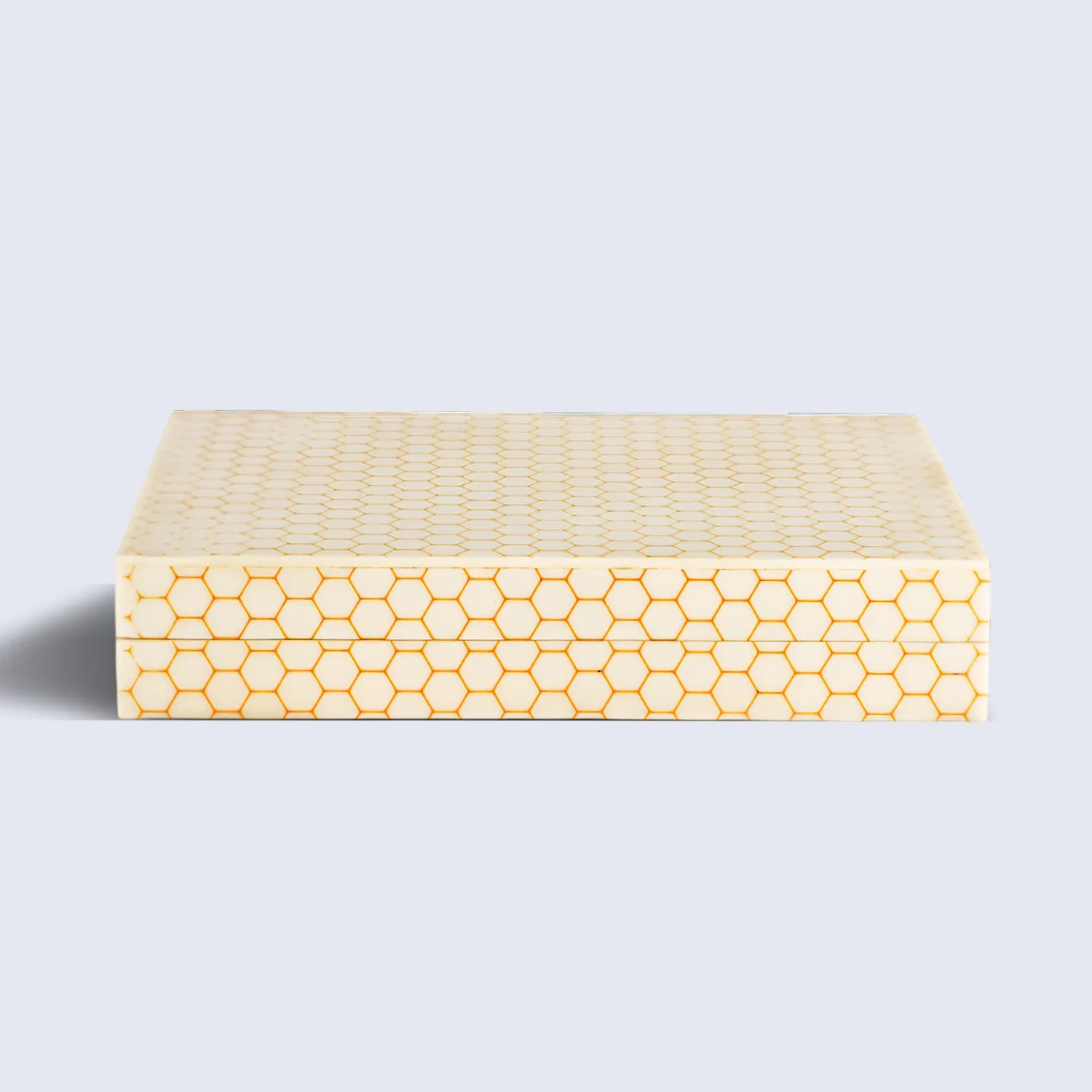 Decorative Storage Box Hive Honey Resin Inlay 8 x 6 x 1.5 inch