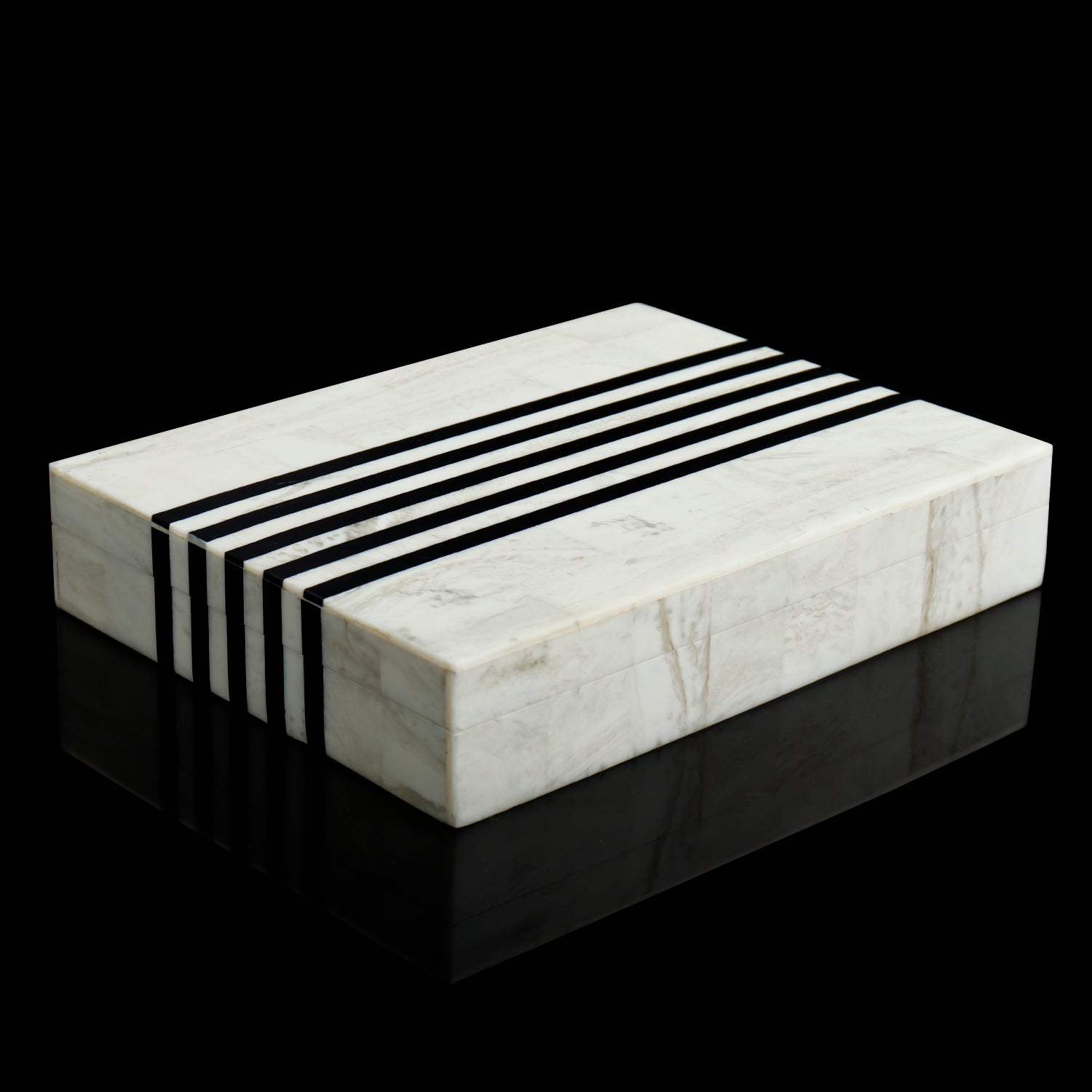Decorative Box Mono Sprint Collection Resin Inlay White Black 7 Sizes