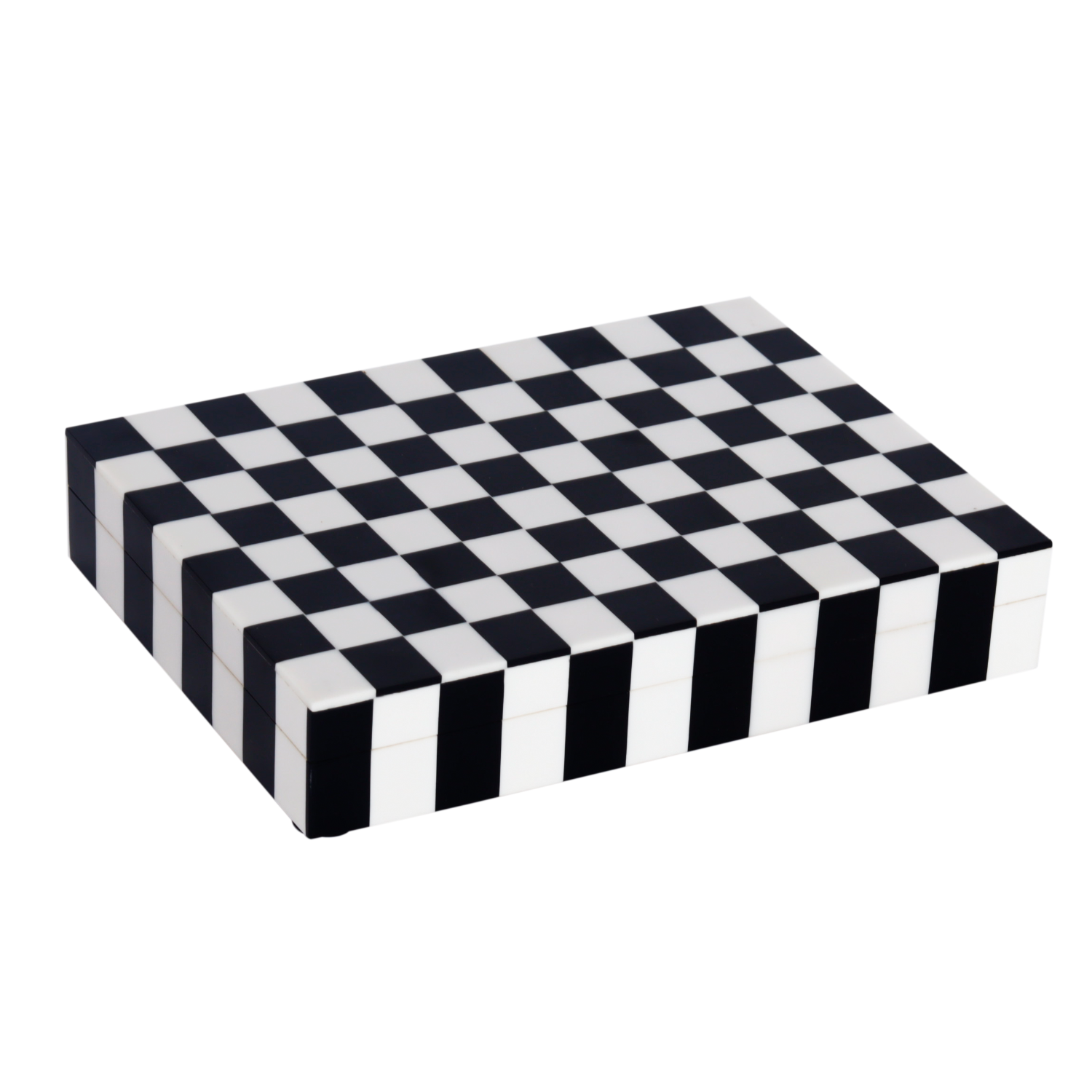 Decorative Storage Box Puzzle Check Resin Inlay in 7 Sizes