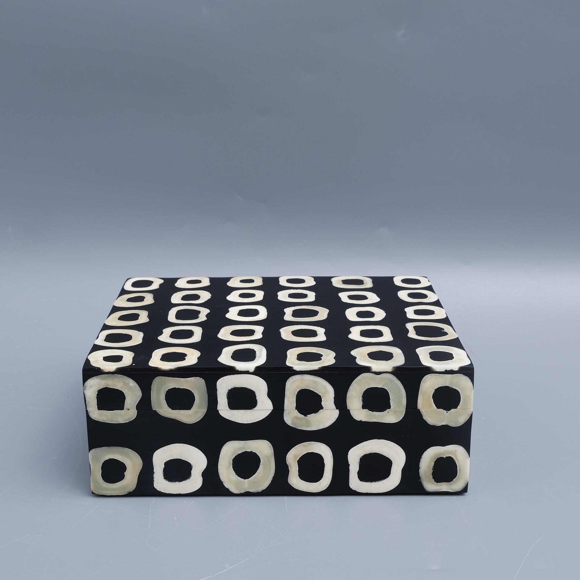 Solenne Bone Inlay Decorative Box, B&W Keepsake Storage Box