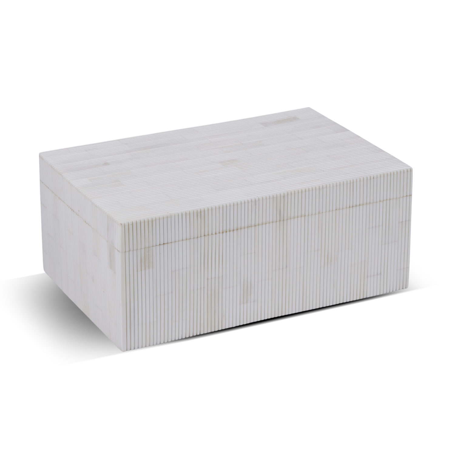 Decorative Box Pin Stripped Bone Inlay, White, 2 Sizes
