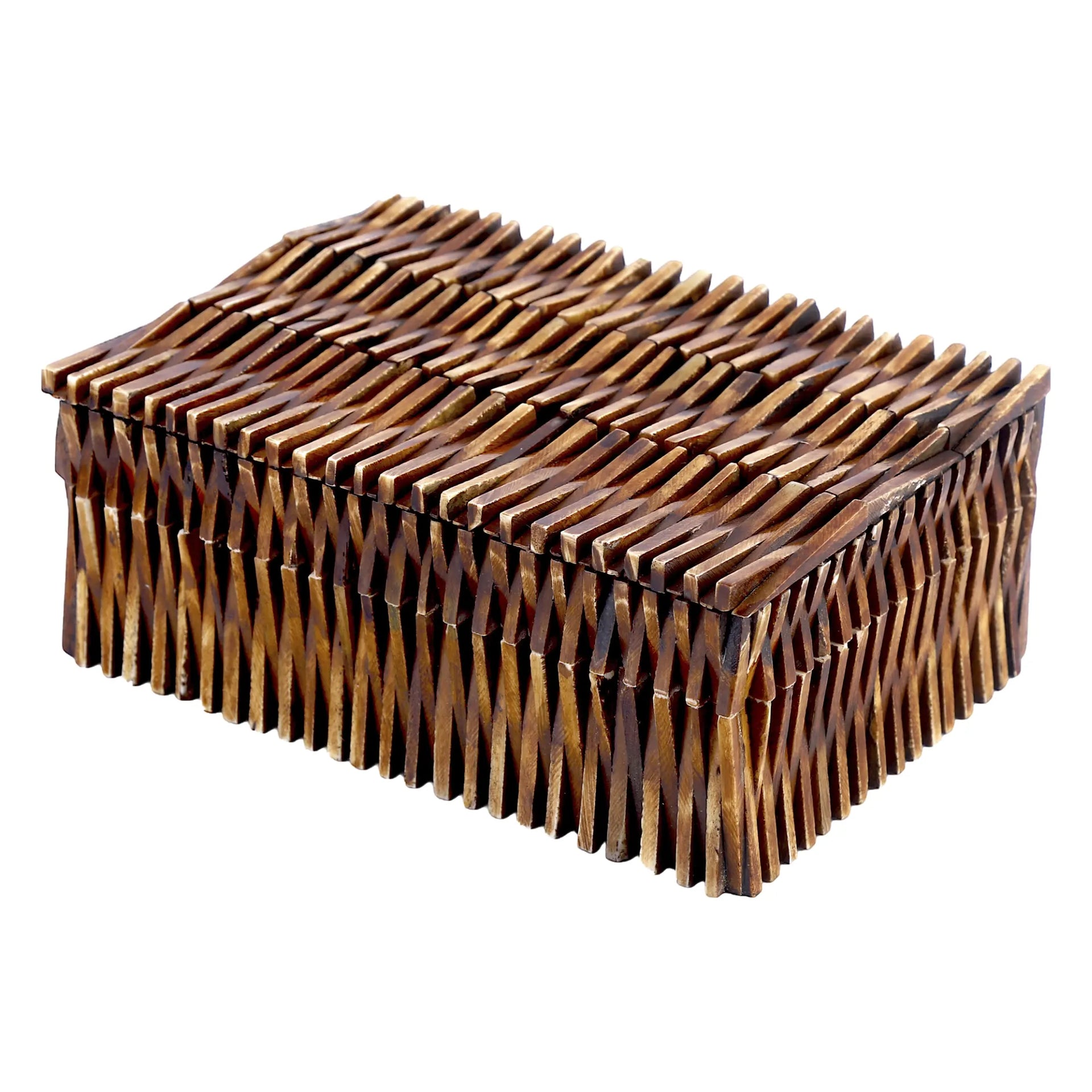Decorative Storage Box Mekong Lotus Bone Inlay & Brass in 2 Sizes