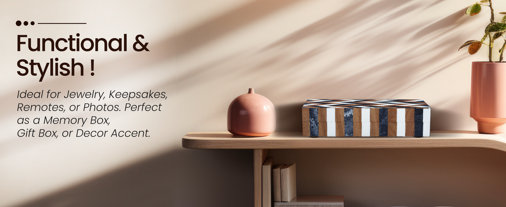 Marquet Cosmo Resin & Wood Inlay Decorative Storage Box - 8 Sizes