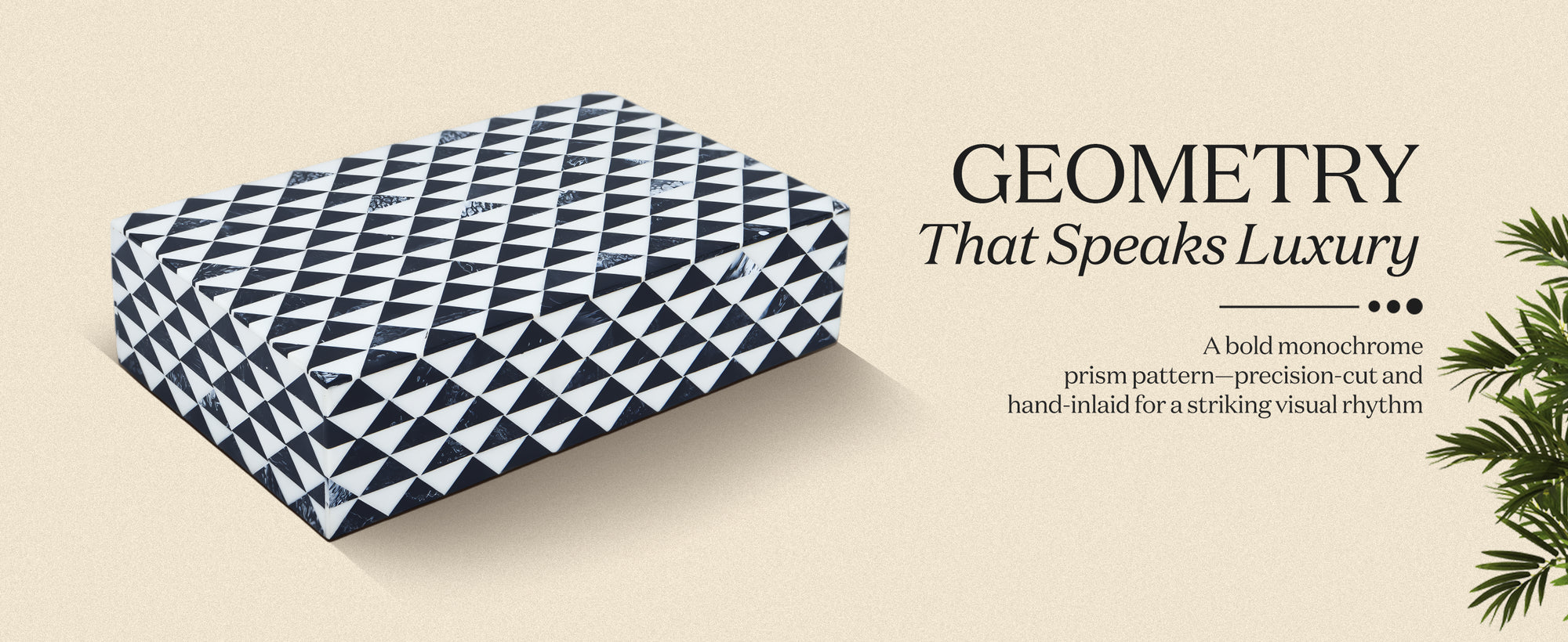 Decorative storage box Marquet prism pattern resin inlay in 8 sizes