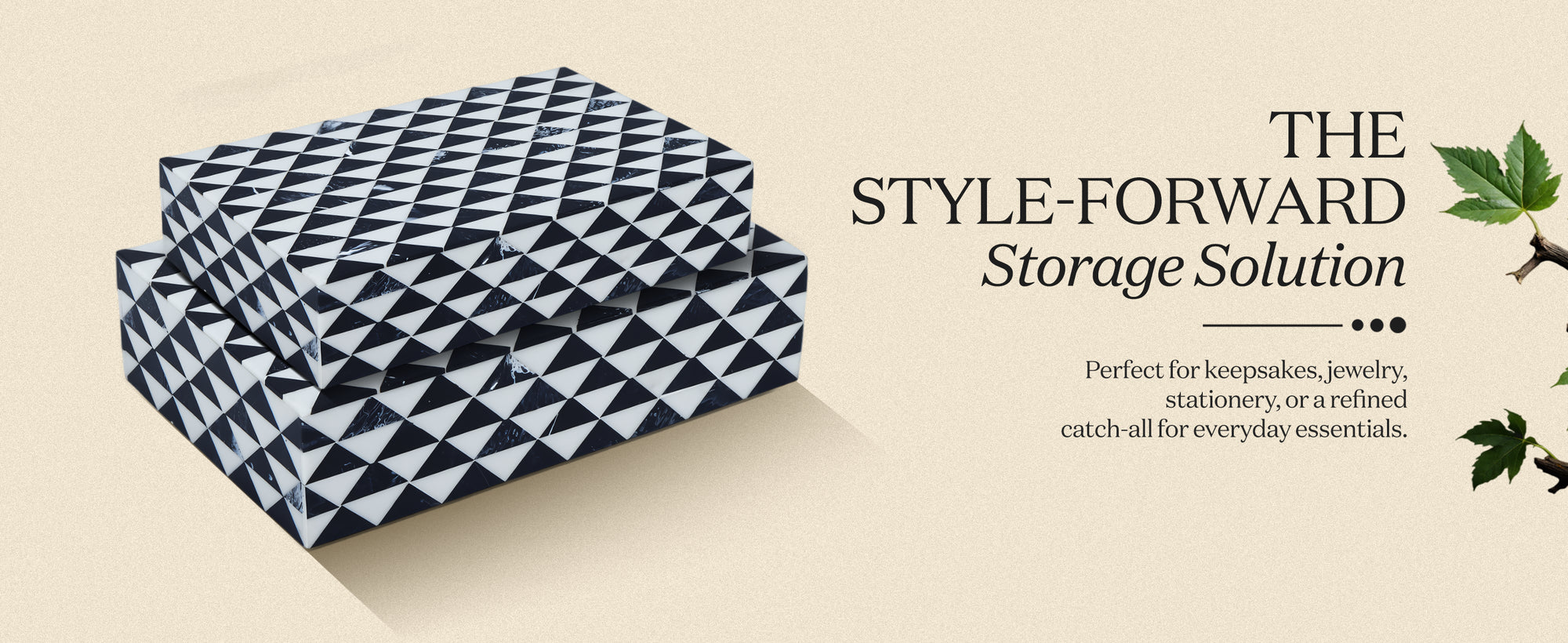 Decorative storage box Marquet prism pattern resin inlay in 8 sizes