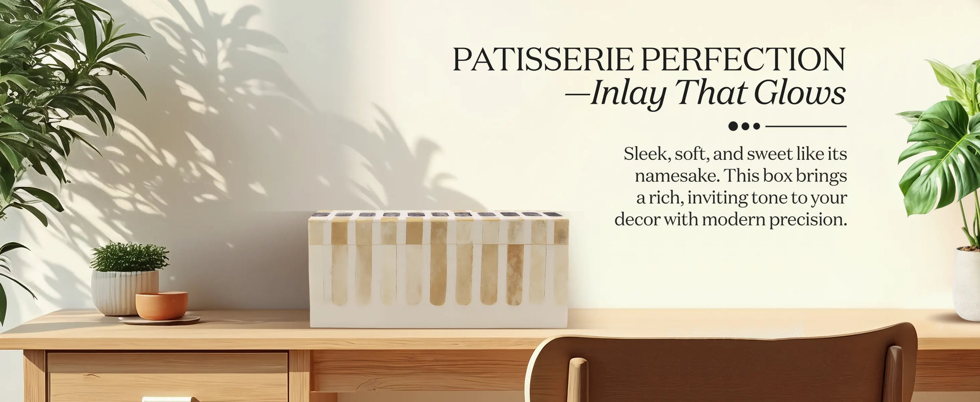 Decorative Box Patisserie Caramel Collection Bone Resin Inlay 7 Sizes
