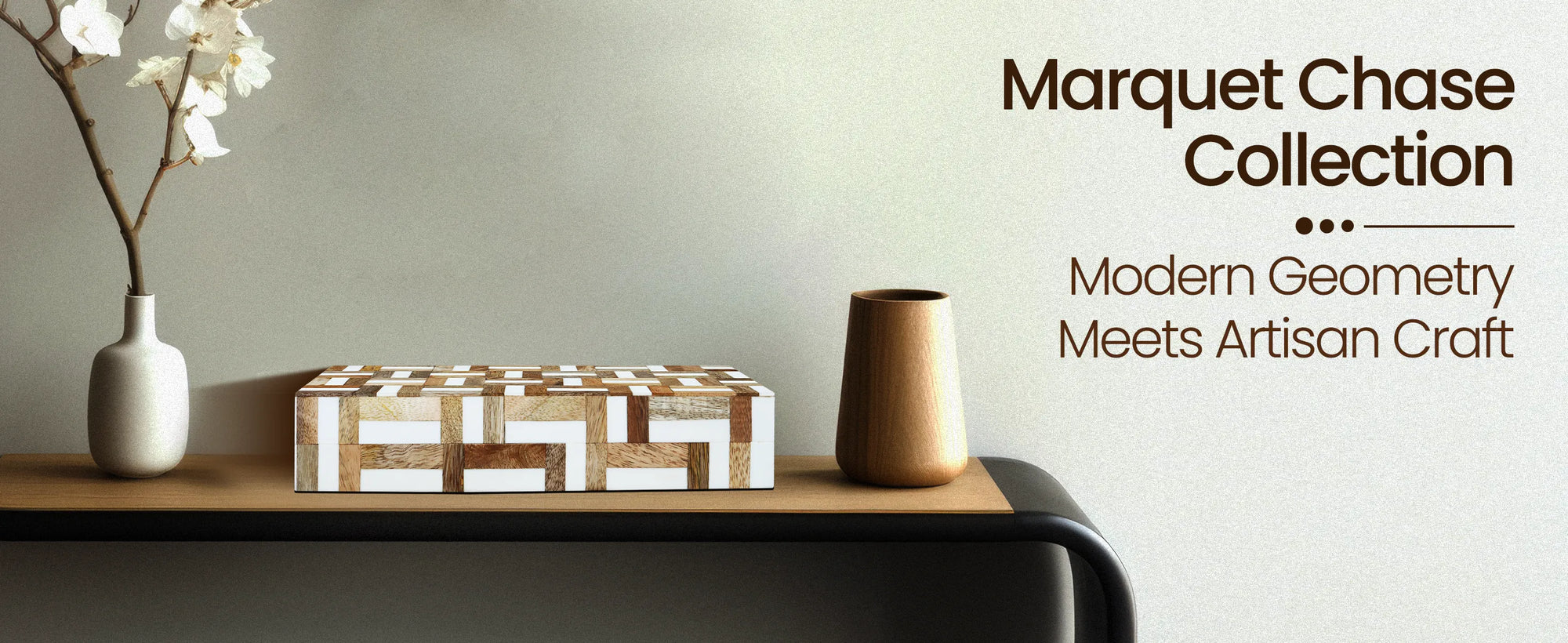 Marquet Chase Wood & Resin Inlay Decorative Storage Box