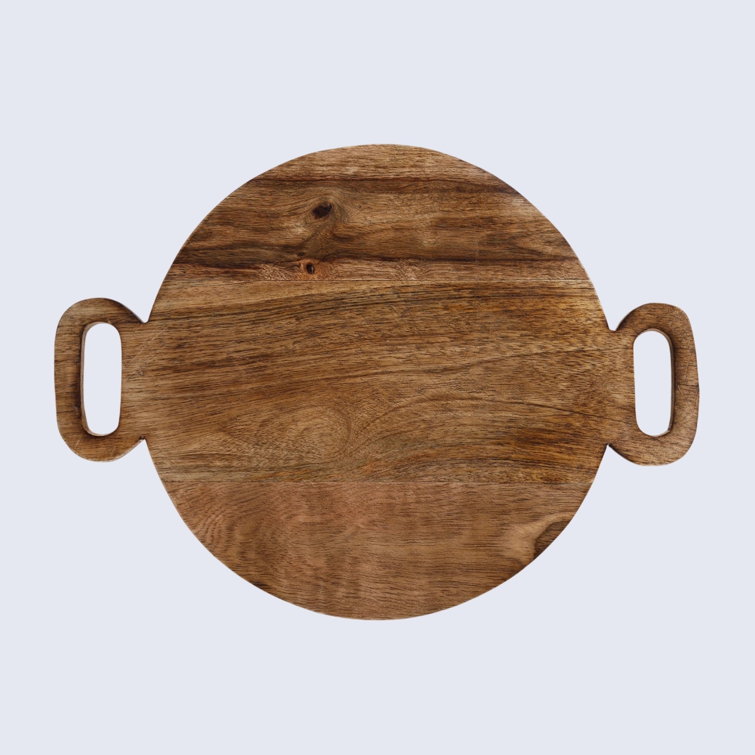 Chopping Board Round Paddle with Dual Handles – Mango Wood, in 16x12"