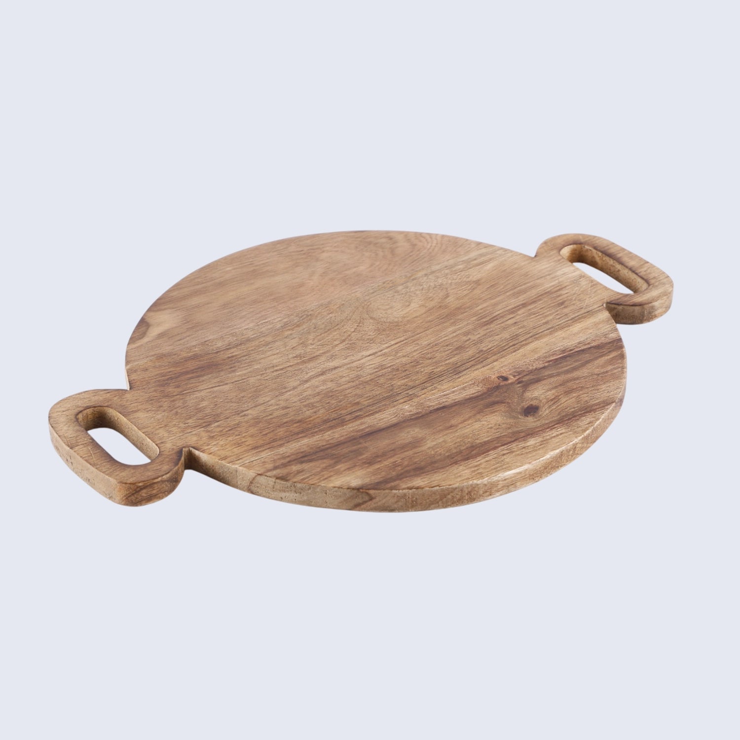 Chopping Board Round Paddle with Dual Handles – Mango Wood, in 16x12"