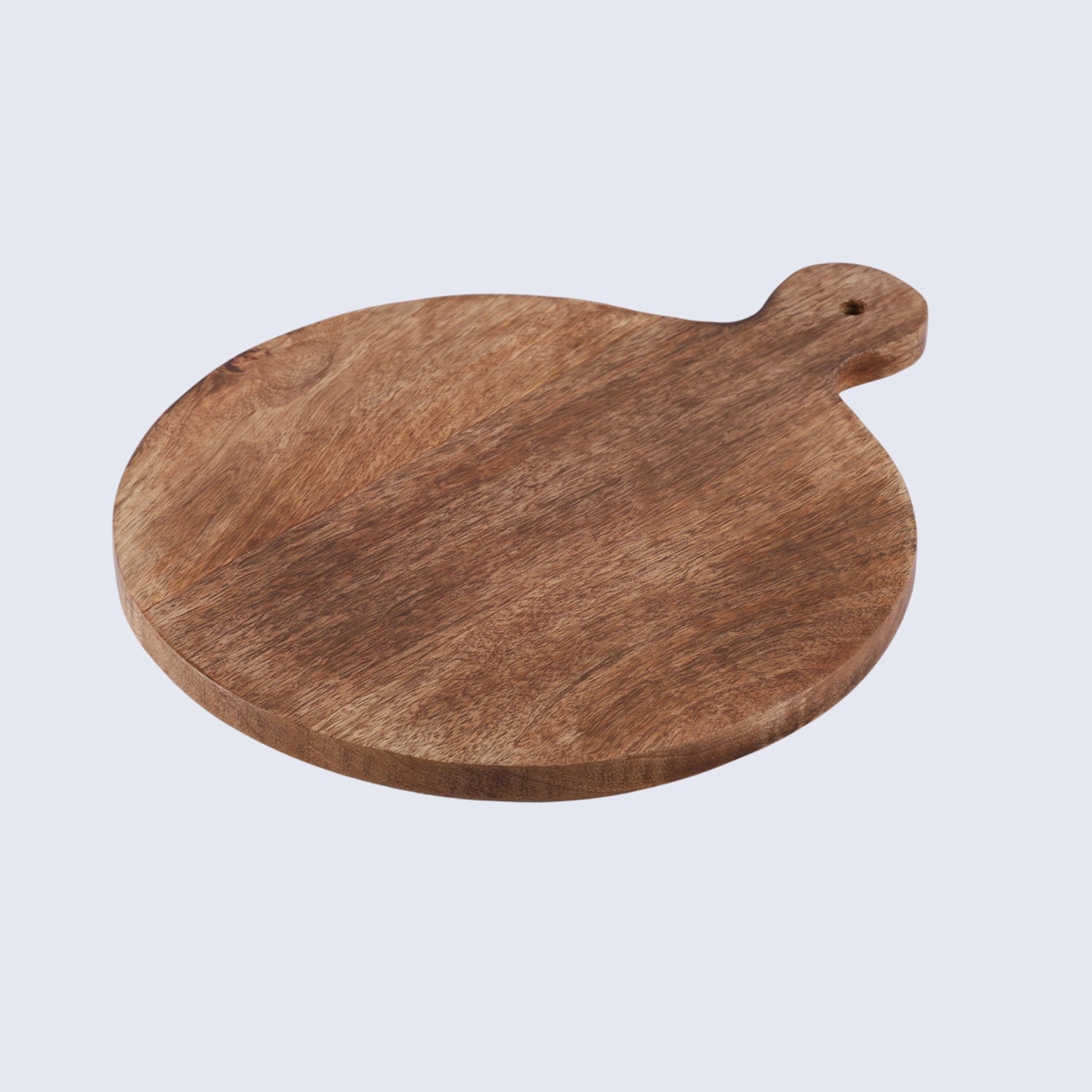 Chopping Board Round Paddle with Single Handle – Wood, in 14.75x11.75"