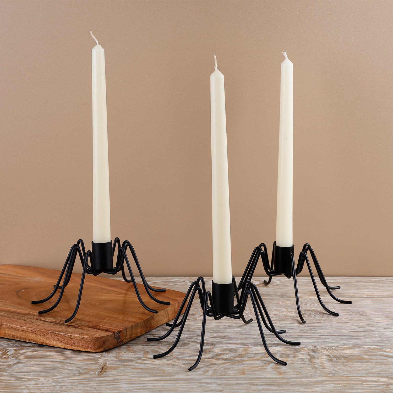 Halloween Spider Candle Holder Set of 3- 7x3”