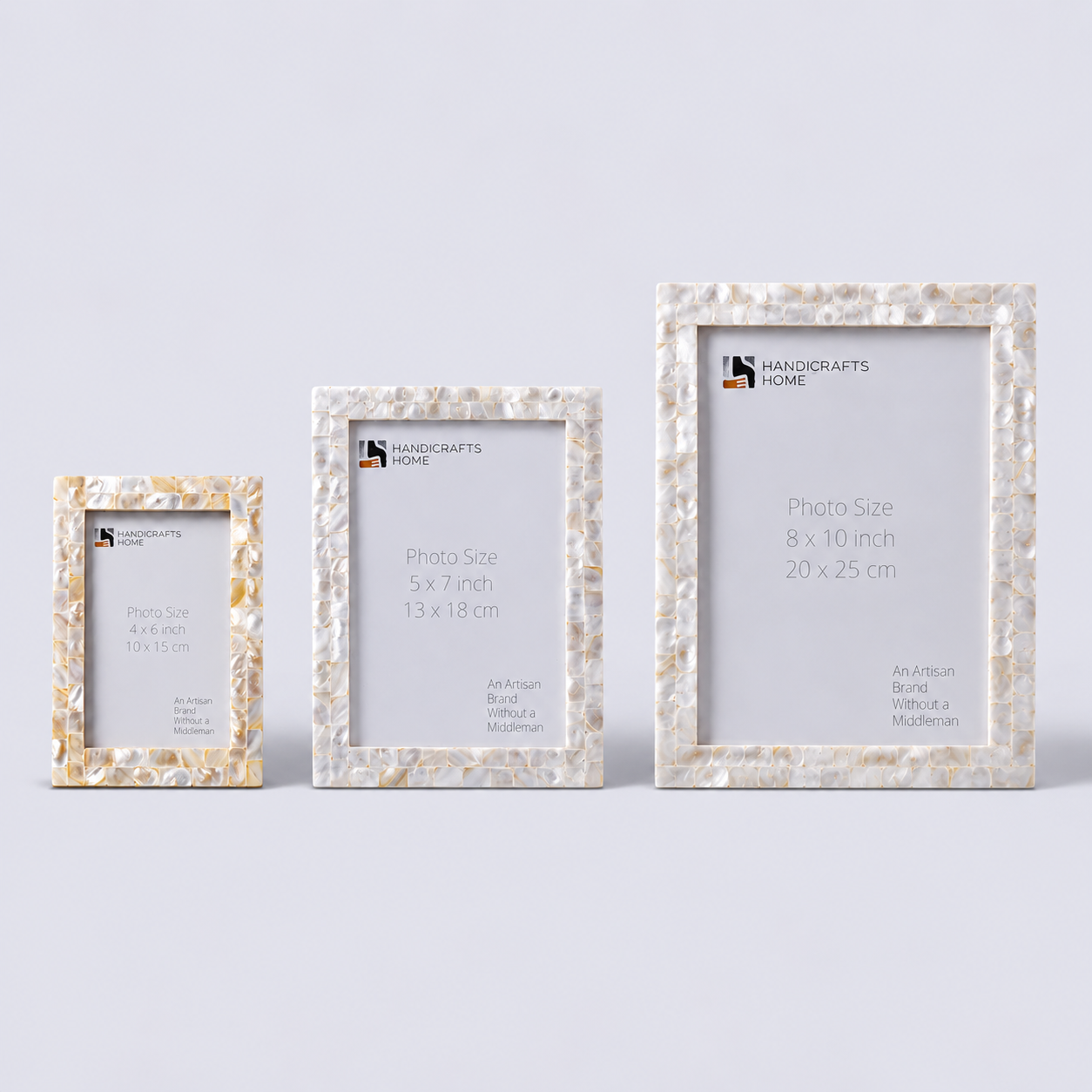 Gallery Wall Set – Mother of Pearl White 4x6 5x7 8x10