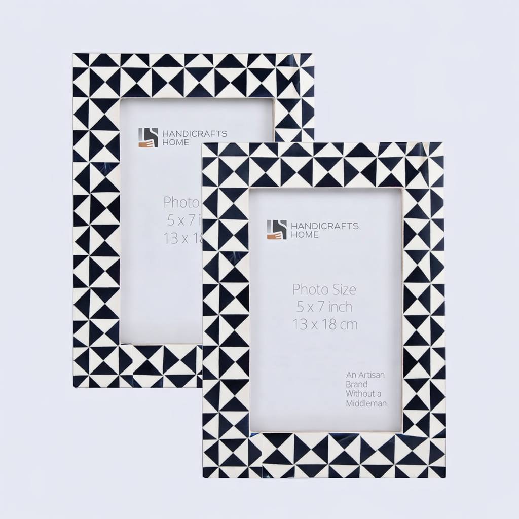 Marquet Indigo Resin Inlay Picture Frame, 3 Sizes (Set of 2)