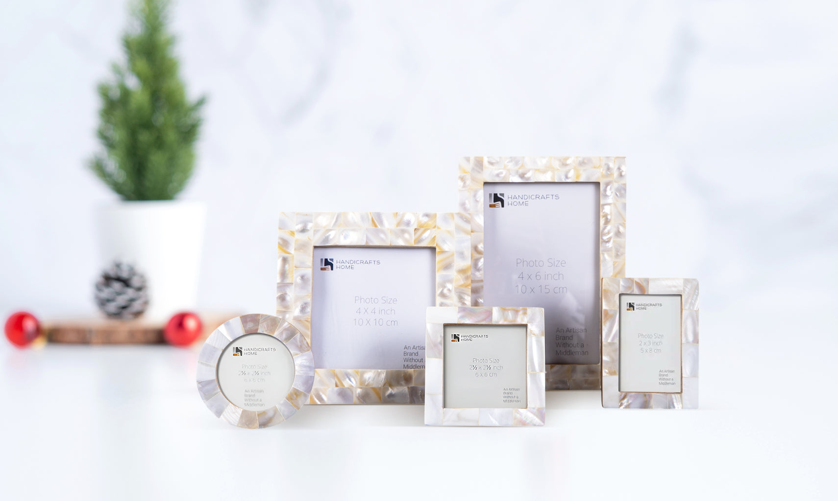 Mother of Pearl White Collection Picture Frames Combo Pack of 5