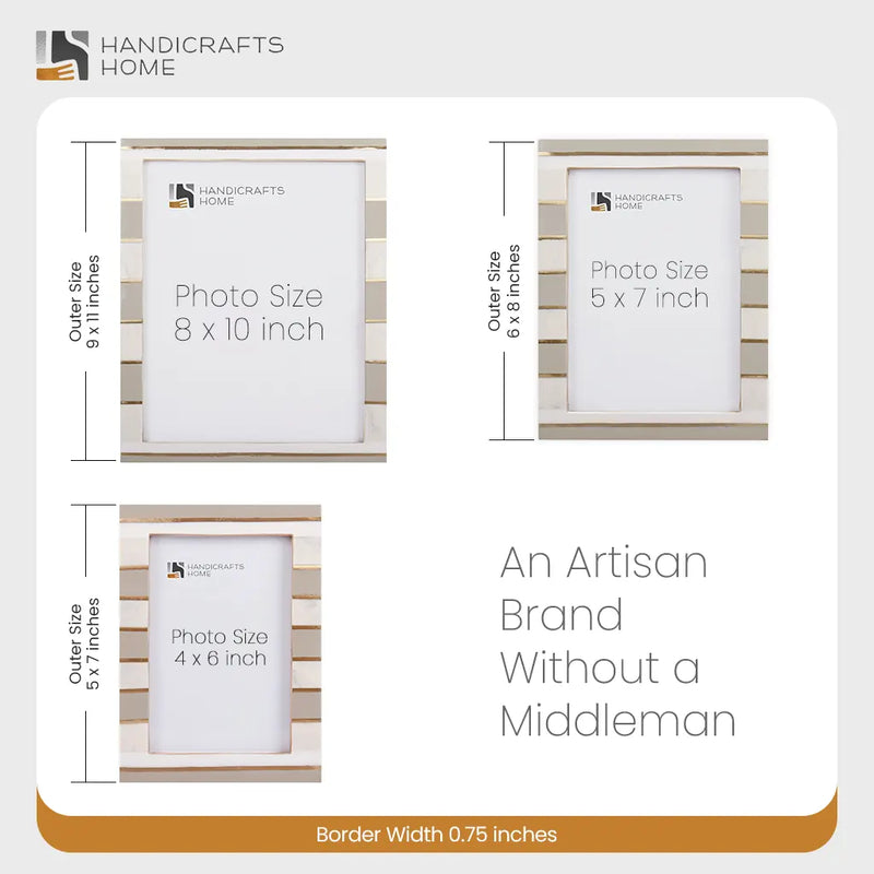 Size Chart for Picture Frames Contour Darado Resin Inlay Collection in 3 Sizes