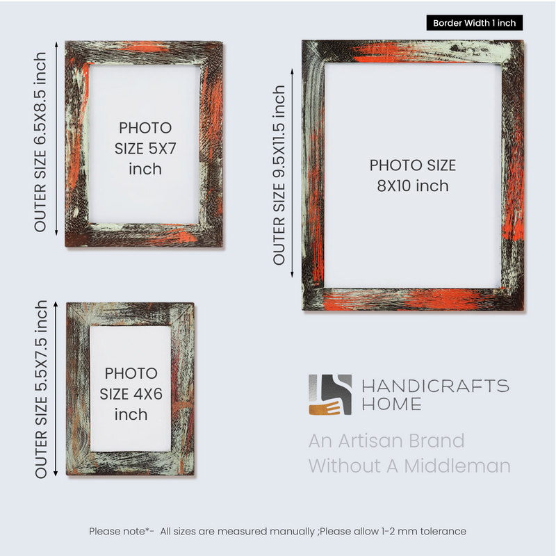 Size Chart for Picture Frame Driftwood Sahara Wooden Collection Vintage Home Decor