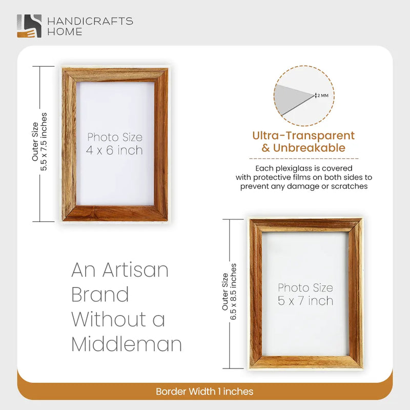 Size Chart for Picture Frames Fairground Exhibit Pattern Bone Inlay Collection in 2 Sizes