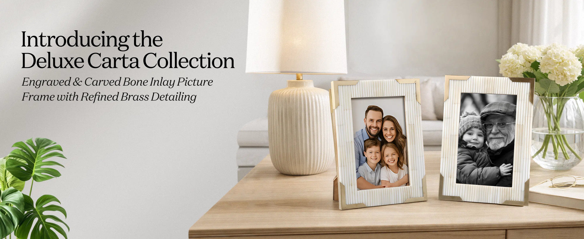 Deluxe Carta Collection – Handmade Bone Inlay & Brass Picture Frame