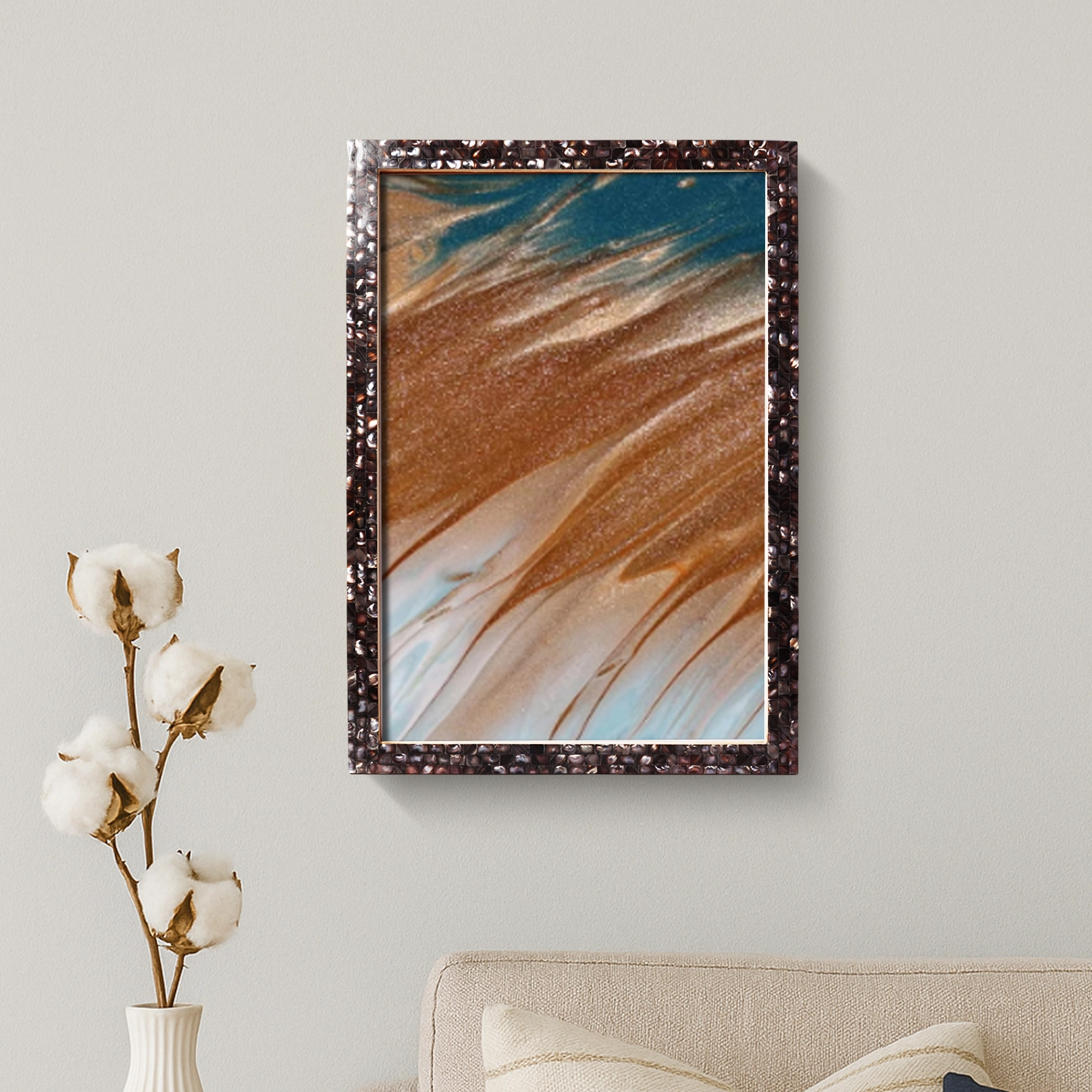 Picture Frames Mother of Pearl Collection in 27 Sizes, Grey