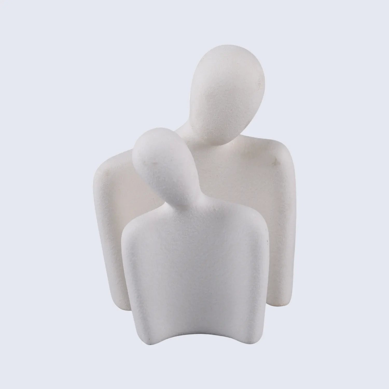Leanity Set of 2 Matte White Face Figurines – Modern Ceramic Home Décor Gift