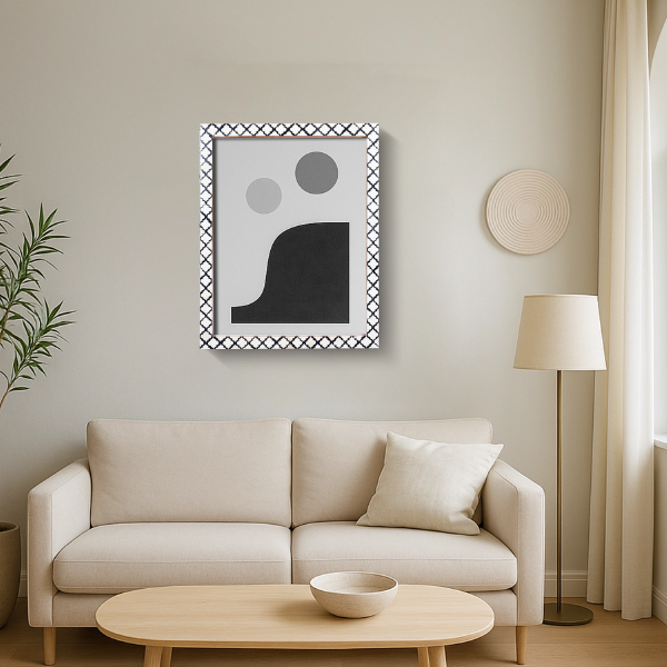 Picture Frames Moroccan Pattern Bone & Resin Inlay Collection in 27 Sizes, Black