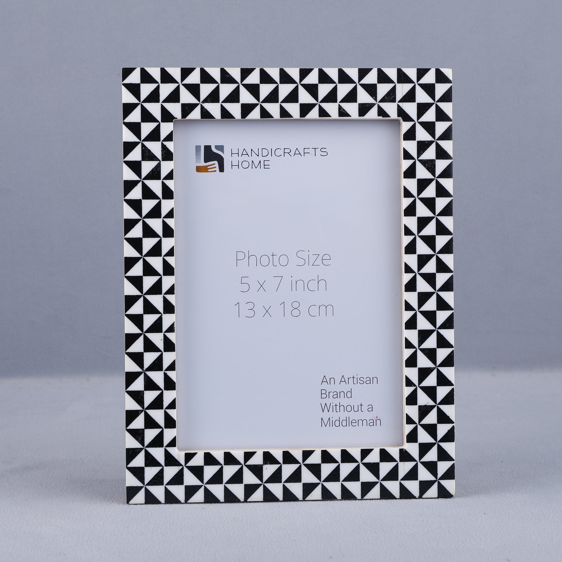 Prism Black & White Picture Frame- Resin Inlay & Wood in 4x6 & 5x7