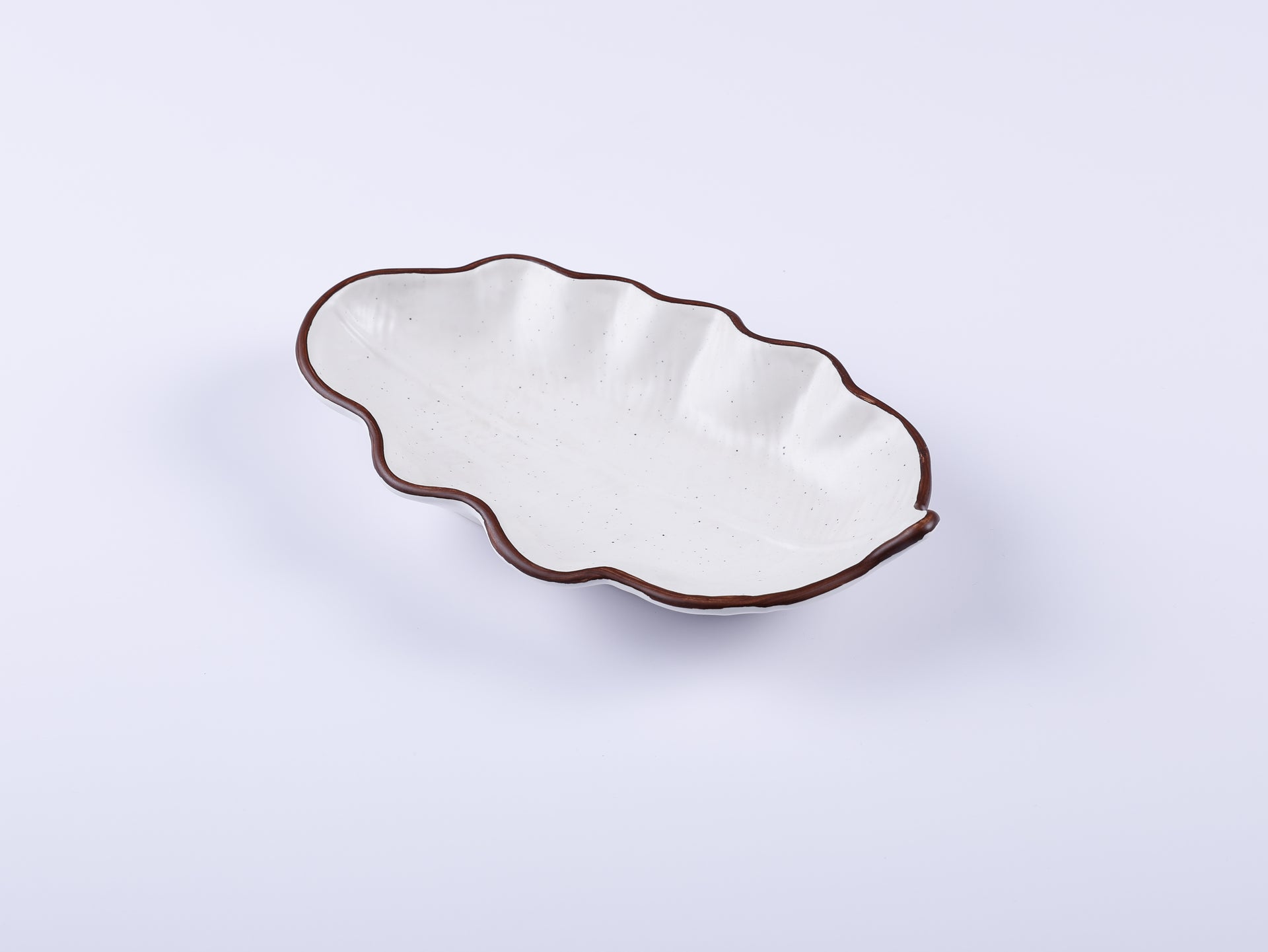 Handmade Decorative Ceramic Platter For Serving & Decor-CHARM-LEAF