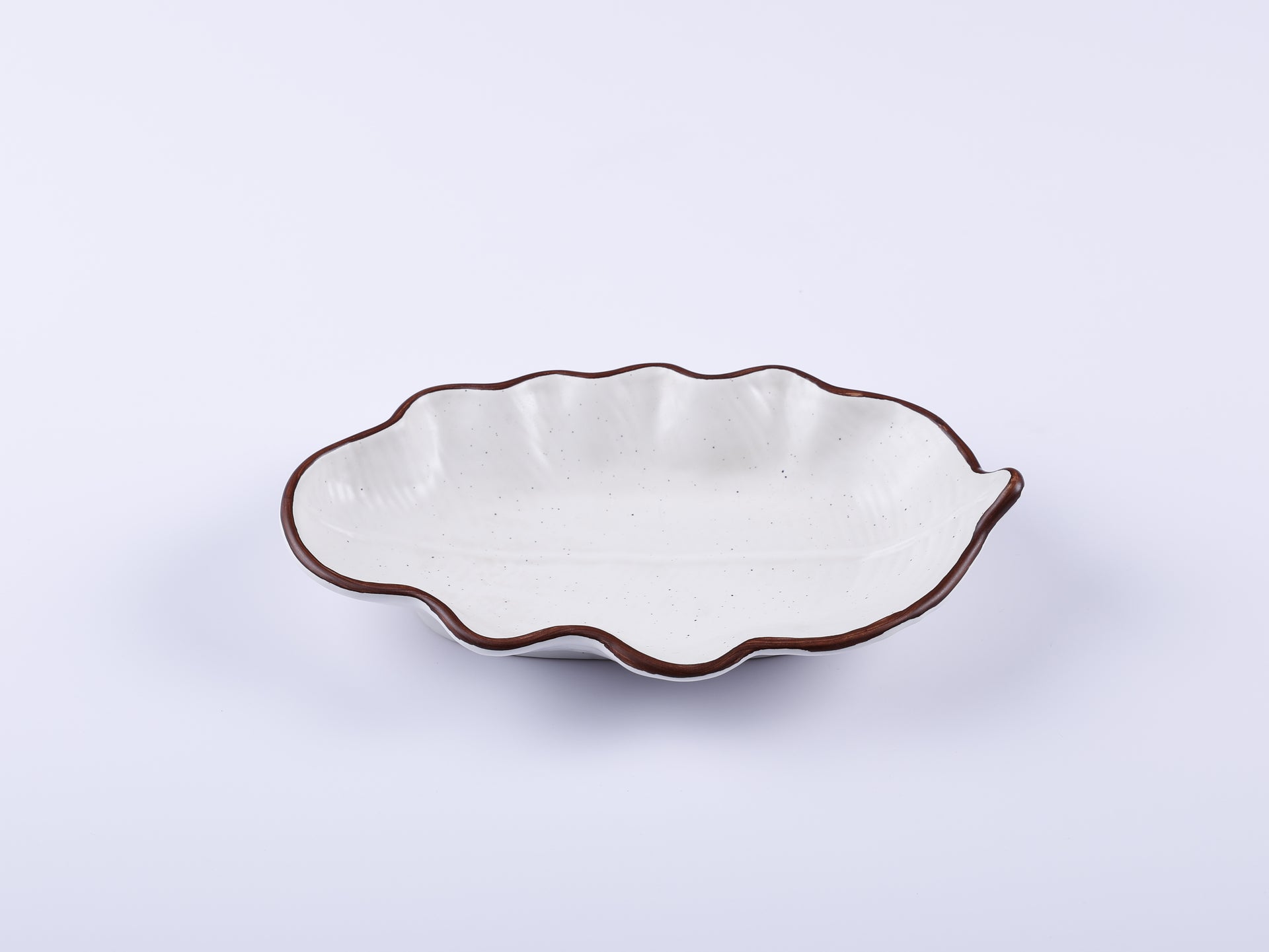 Handmade Decorative Ceramic Platter For Serving & Decor-CHARM-LEAF
