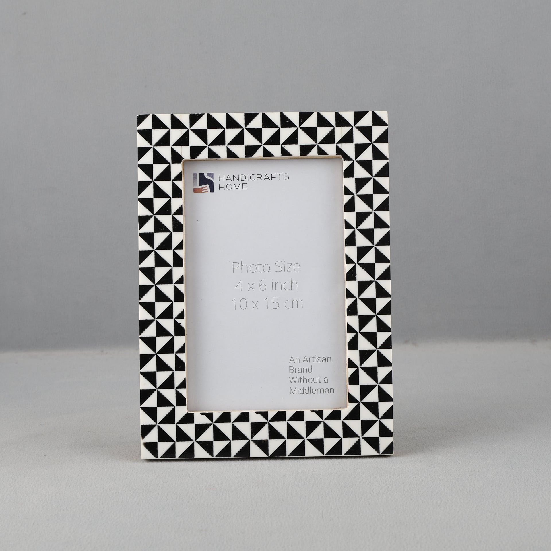 Prism Black & White Picture Frame- Resin Inlay & Wood in 4x6 & 5x7