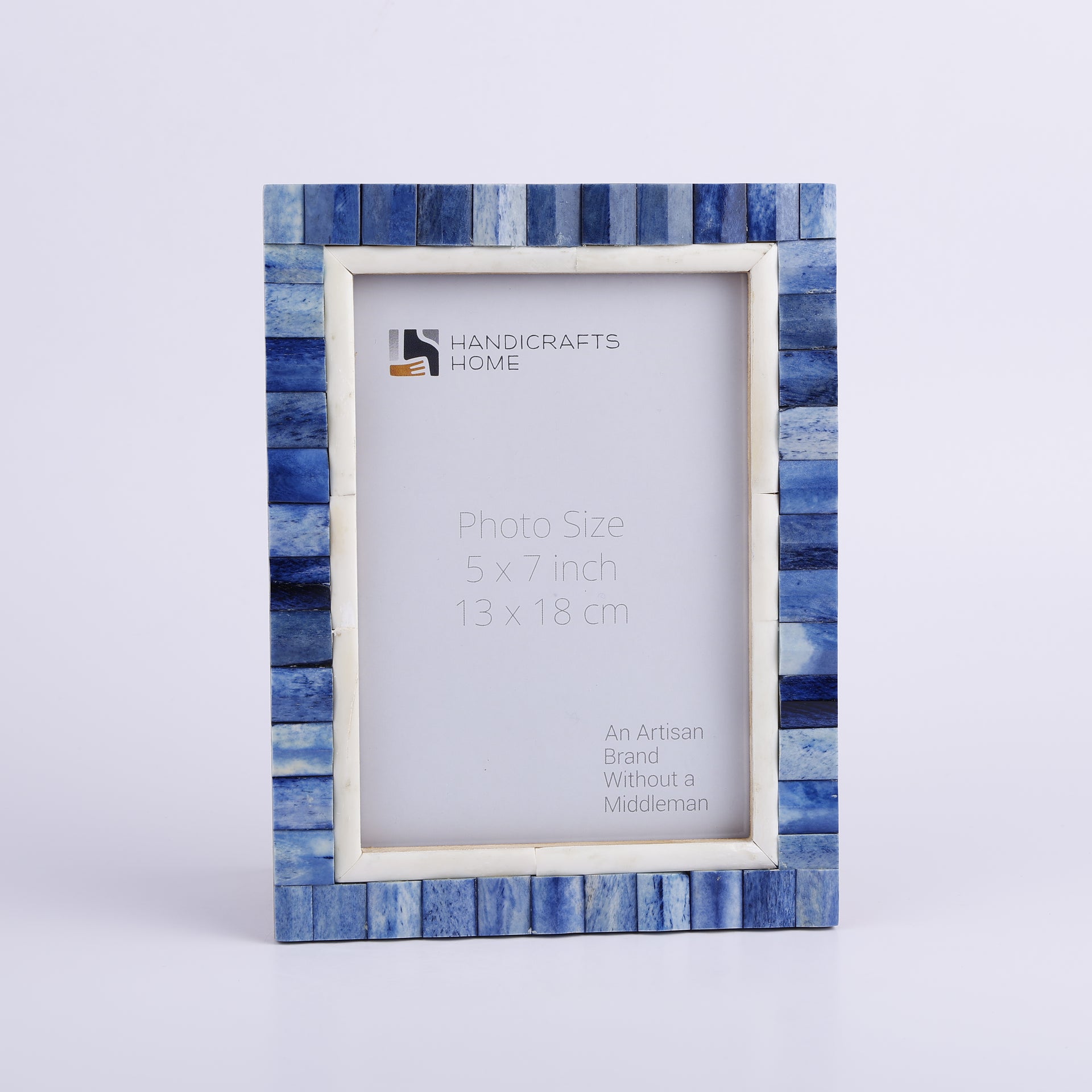 Ivory Ocean Bone Inlay Picture frame for Holiday Decor & Gifting - Blue , 4x6, 5x7
