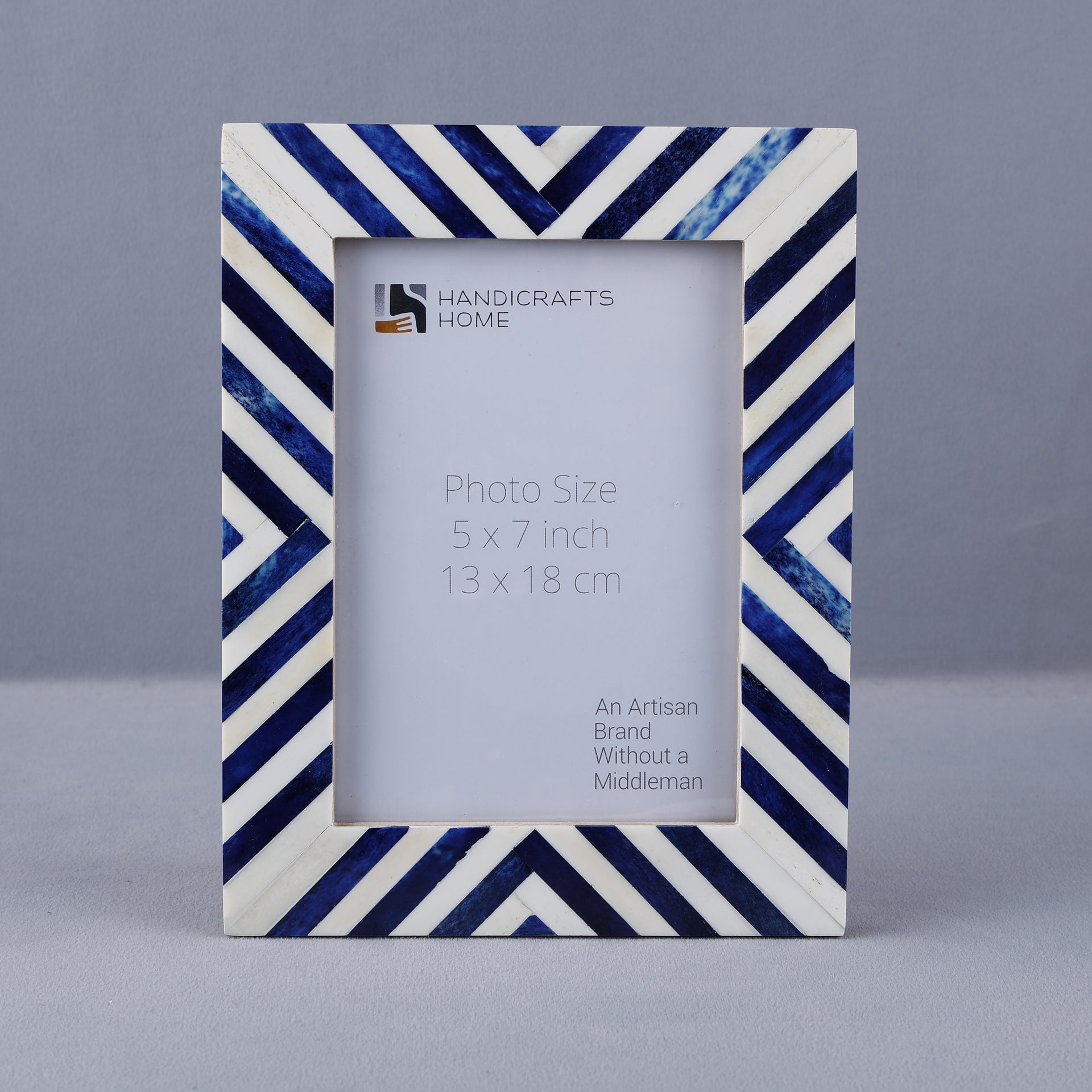 Chevron Bone Inlay Picture Frame 4x6 & 5x7, Blue