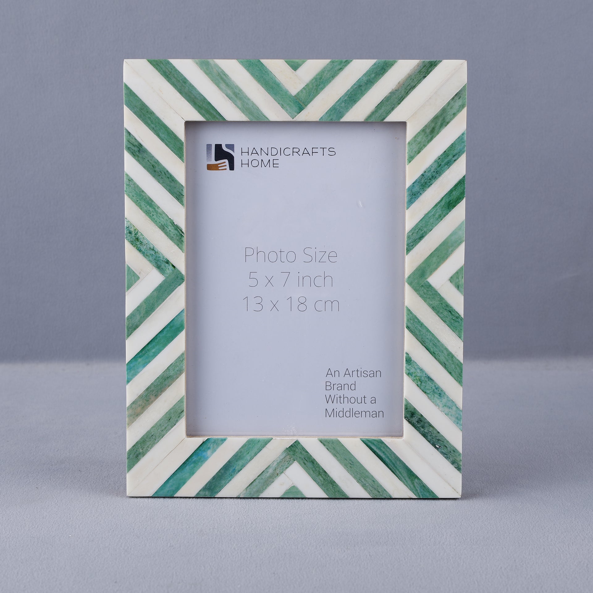 Chevron Bone Inlay Picture Frame 4x6 & 5x7, Green