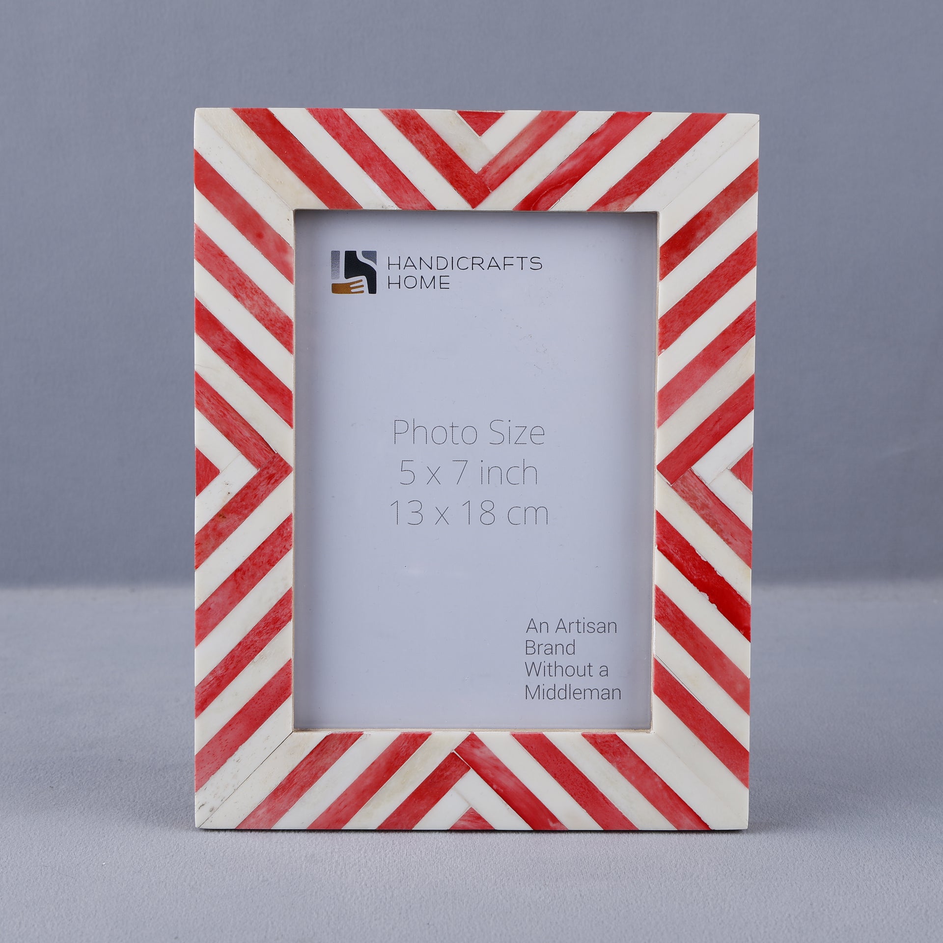 Chevron Bone Inlay Picture Frame 4x6 & 5x7, Red