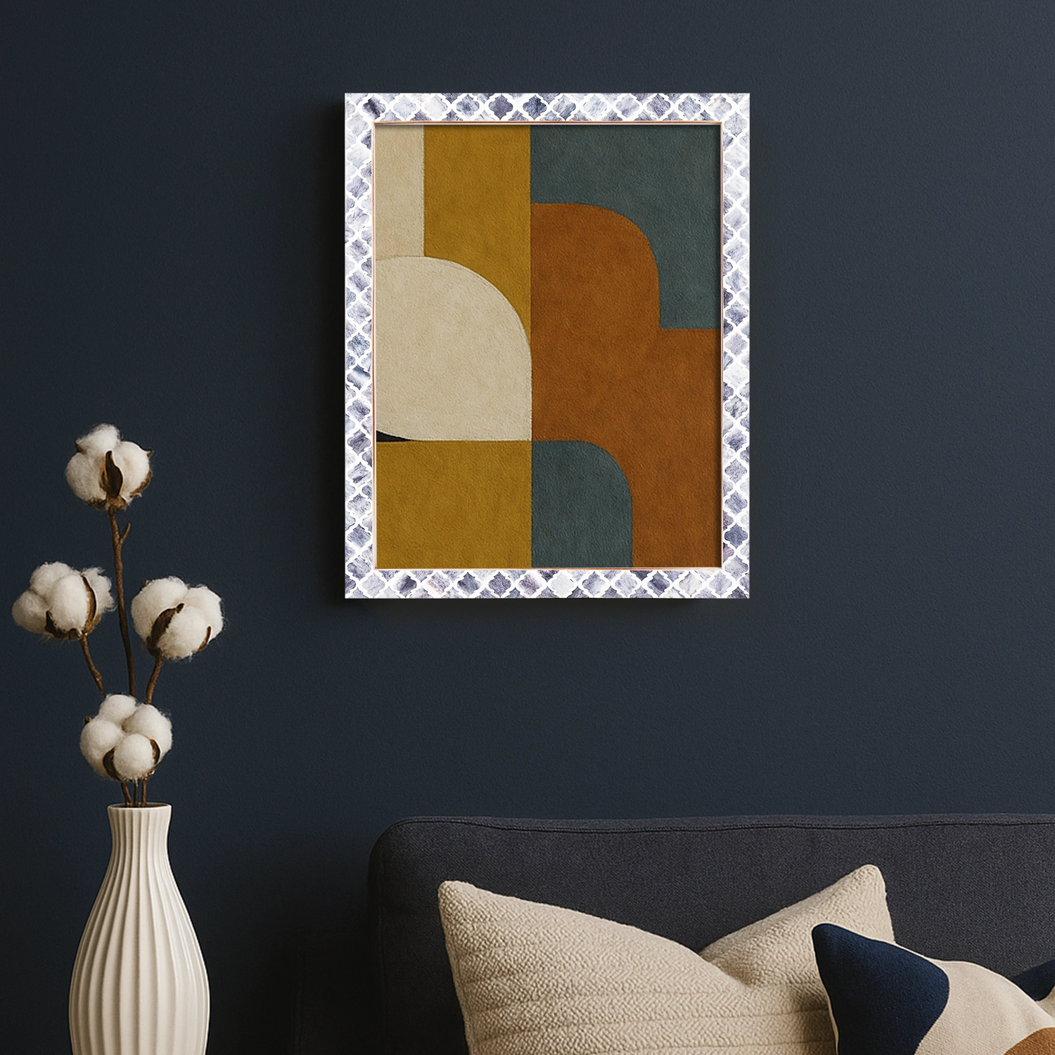 Picture Frames Moroccan Pattern Bone & Resin Inlay Collection in 27 Sizes, Grey