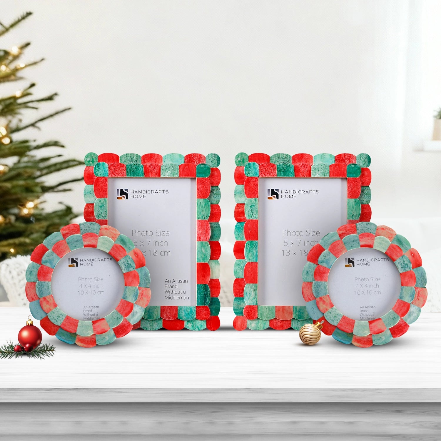 Scalloped Holiday Collection Picture Frames Combo Pack of 4