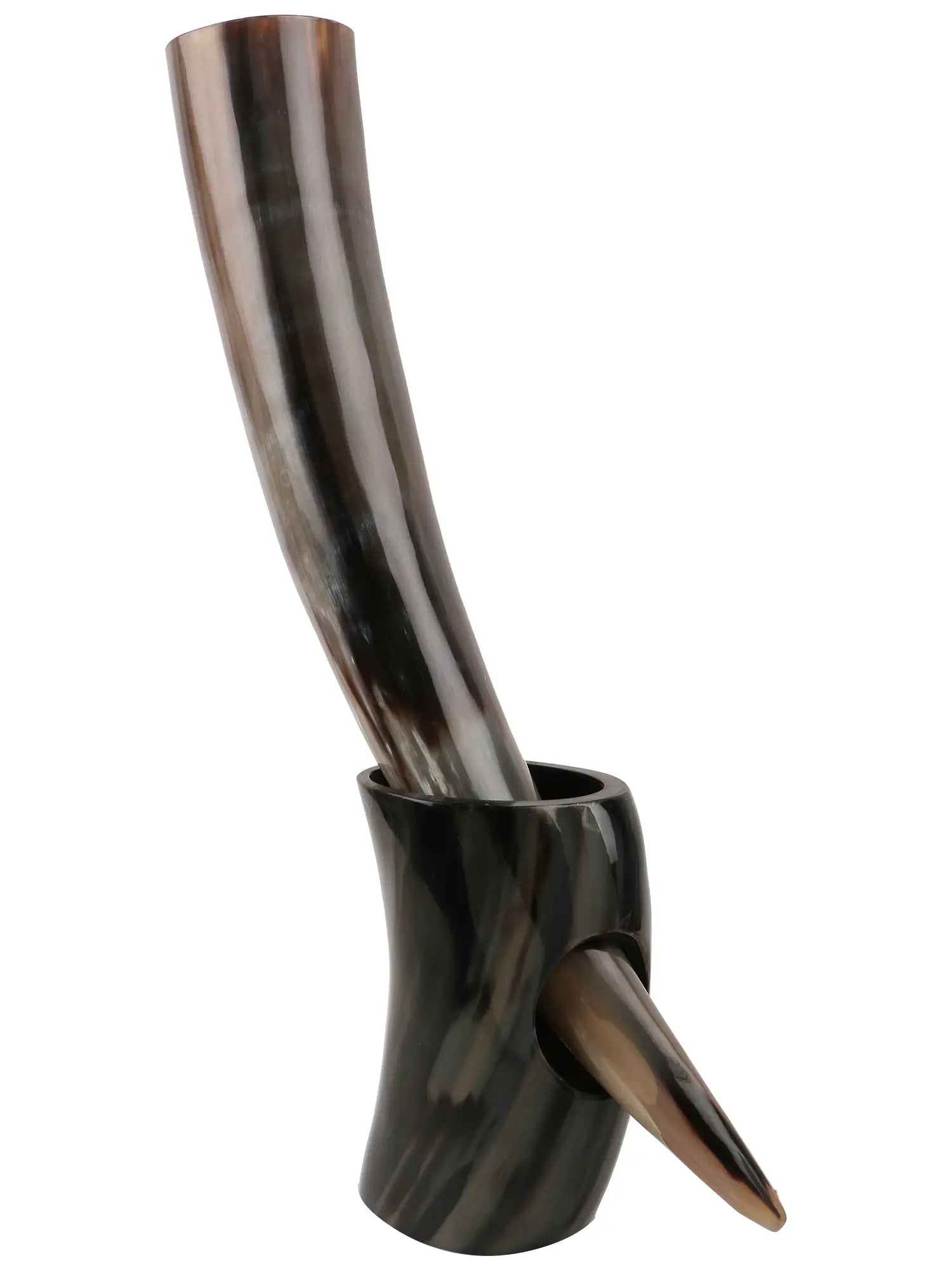 Real Ox Horn Drinking Horn with Stand 16 oz Beer Mug Gift