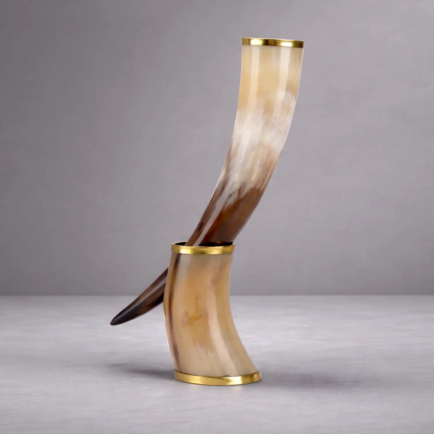 Real Ox Horn Drinking Horn with Stand 16 oz Beer Mug Gift