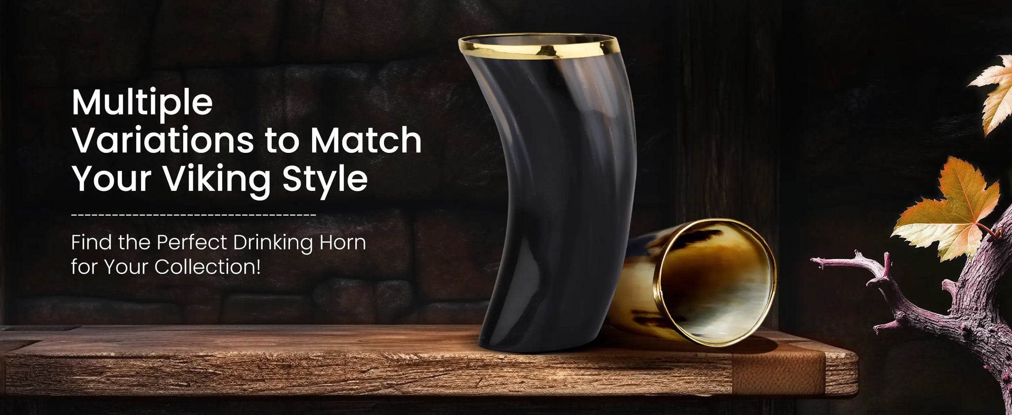 Horn Drinking Glasses - Holds Upto 10 oz, Skull Craft