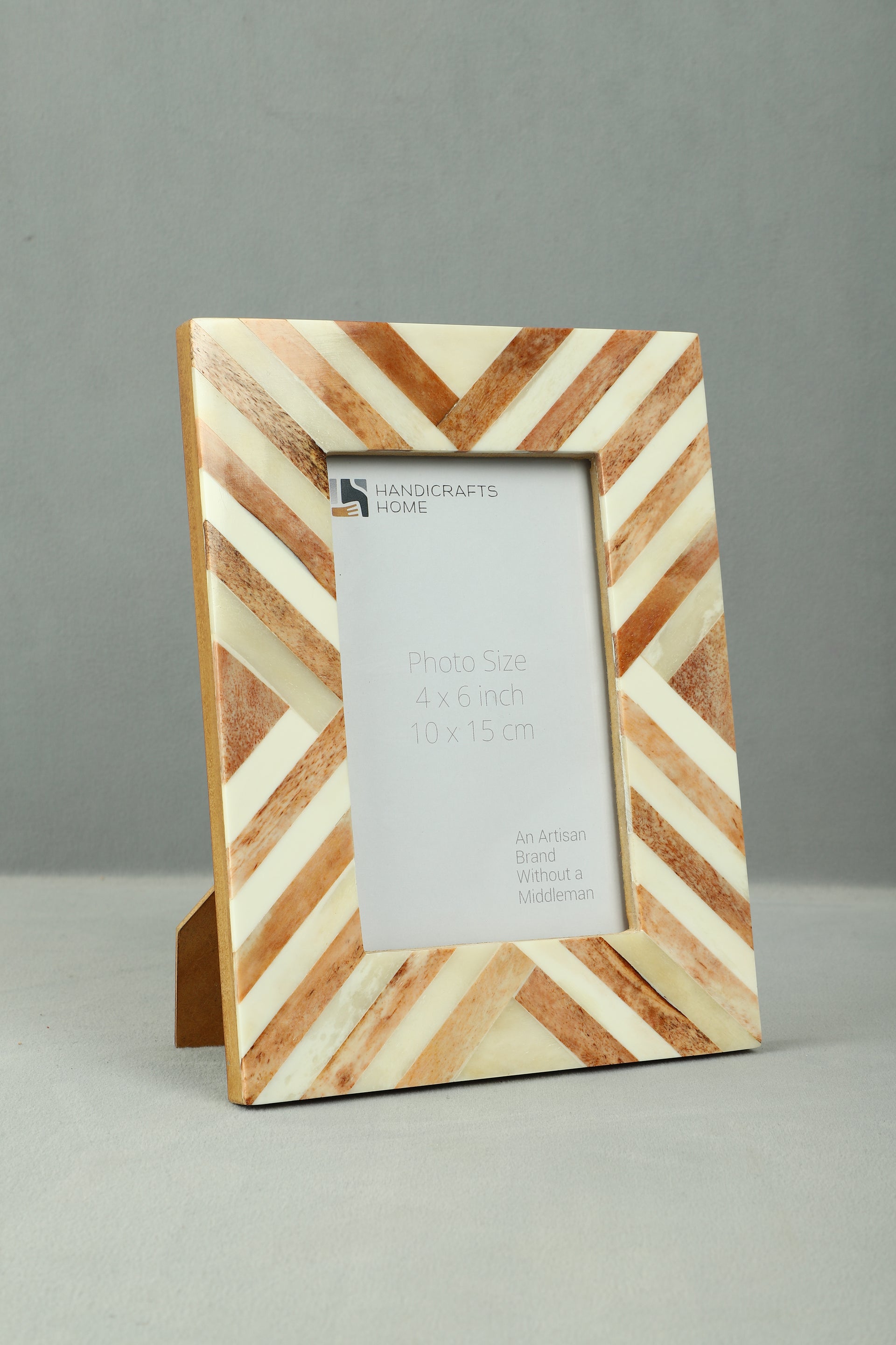 Chevron Bone Inlay Picture Frame 4x6 & 5x7, Brown
