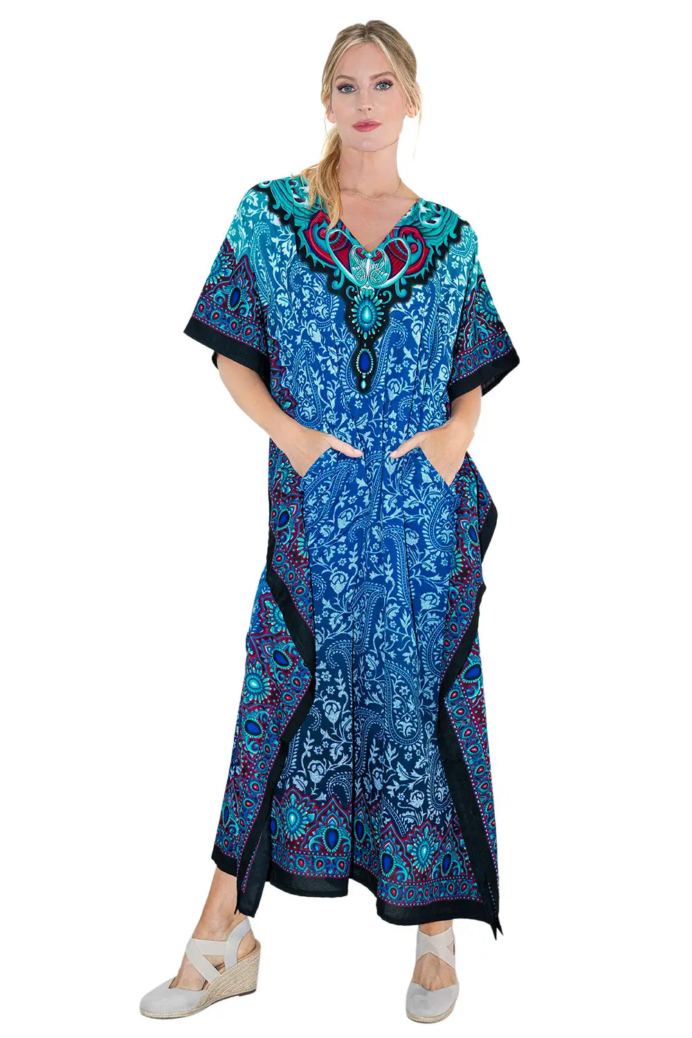 Women Long Kaftan Summer Holiday Caftan Dress in 4 Colors - S to 3XL