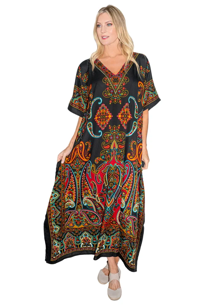 Women Long Kaftan Summer Holiday Caftan Dress in 4 Colors - S to 3XL