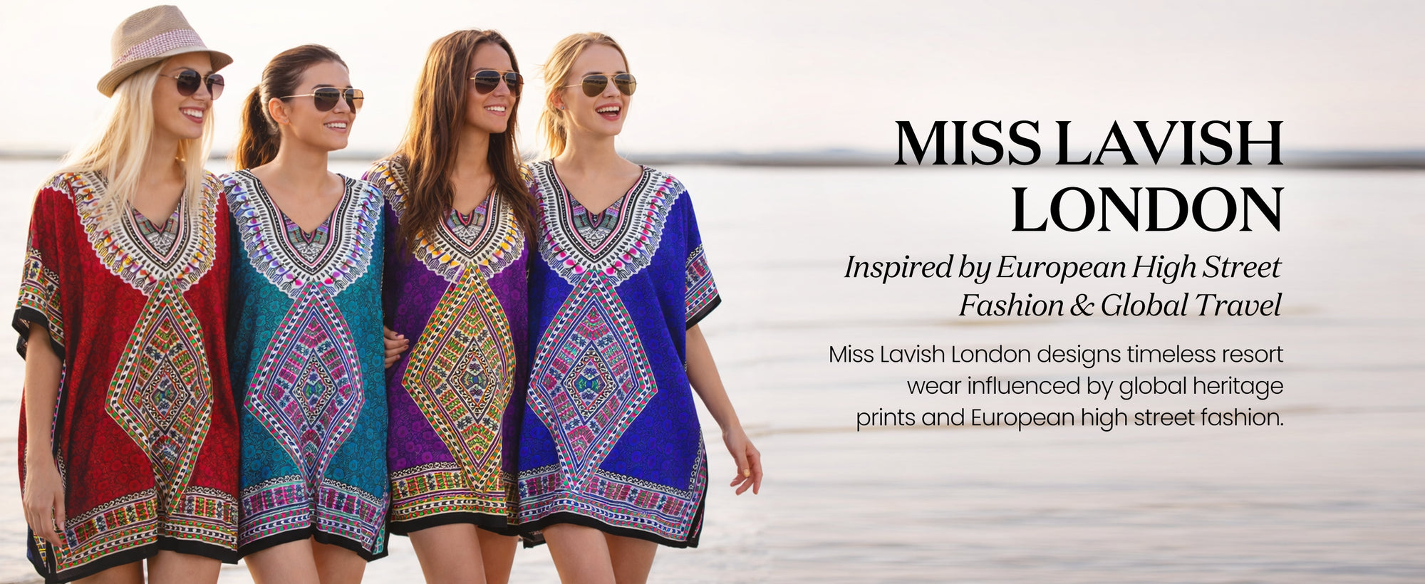 Tribal Geometric Dashiki Print Short Polyester Kaftan Dress with V Neck & Pockets