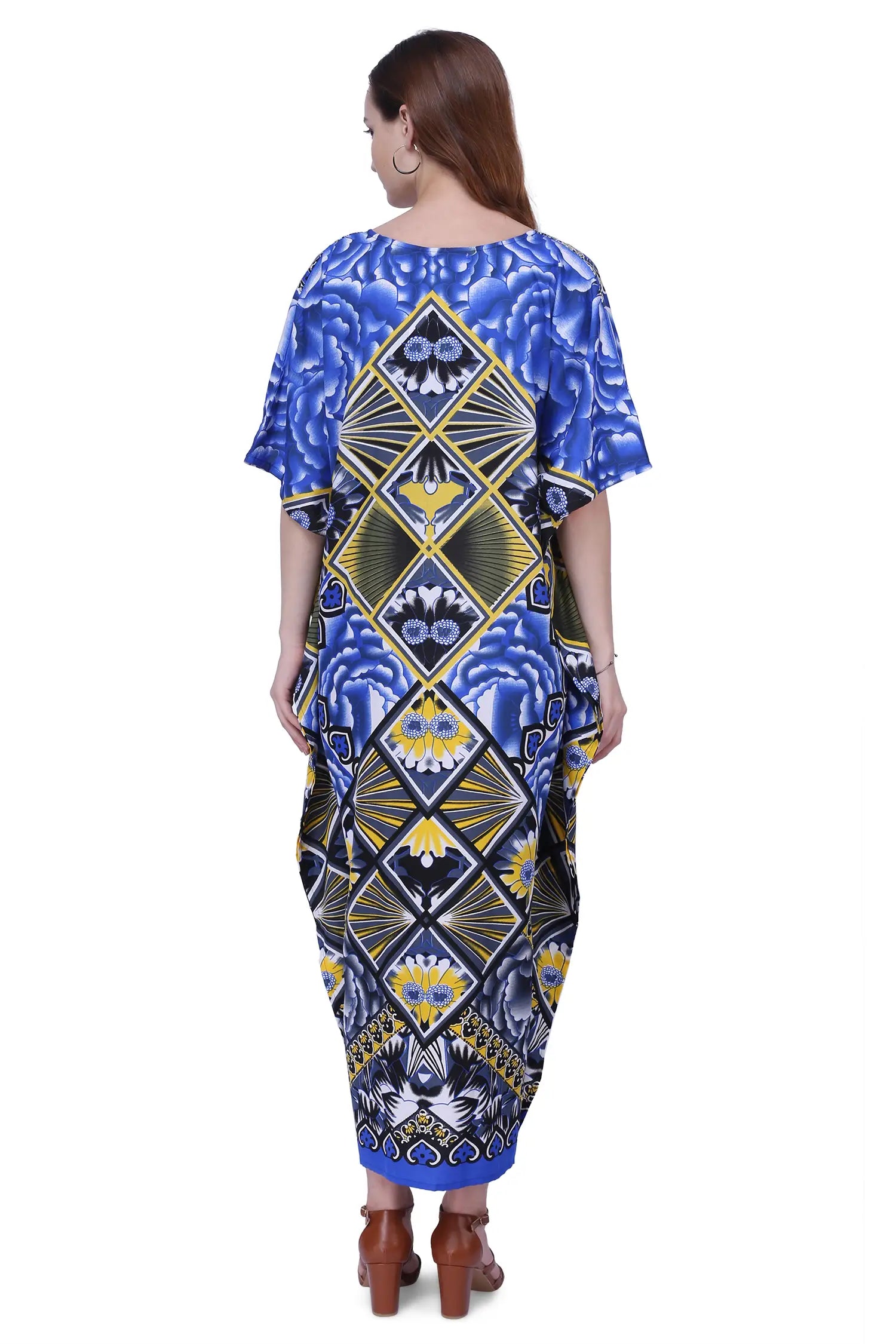 Women Long Kaftans Summer Holiday Caftan Dress 3 Colors S-3XL