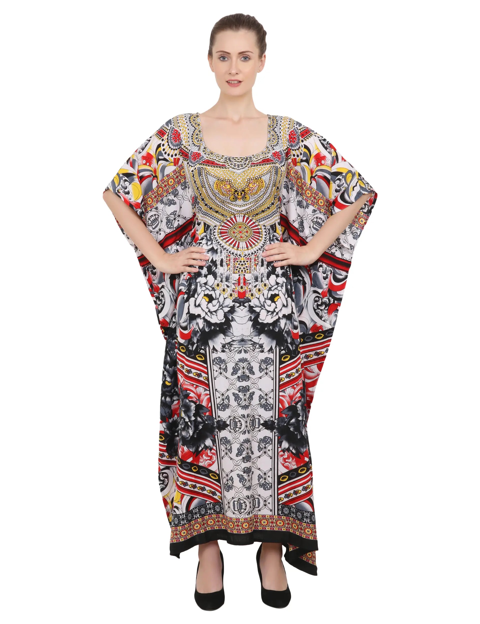 Women Long Kaftans Summer Holiday Caftan Dress 4 Colors S-3XL