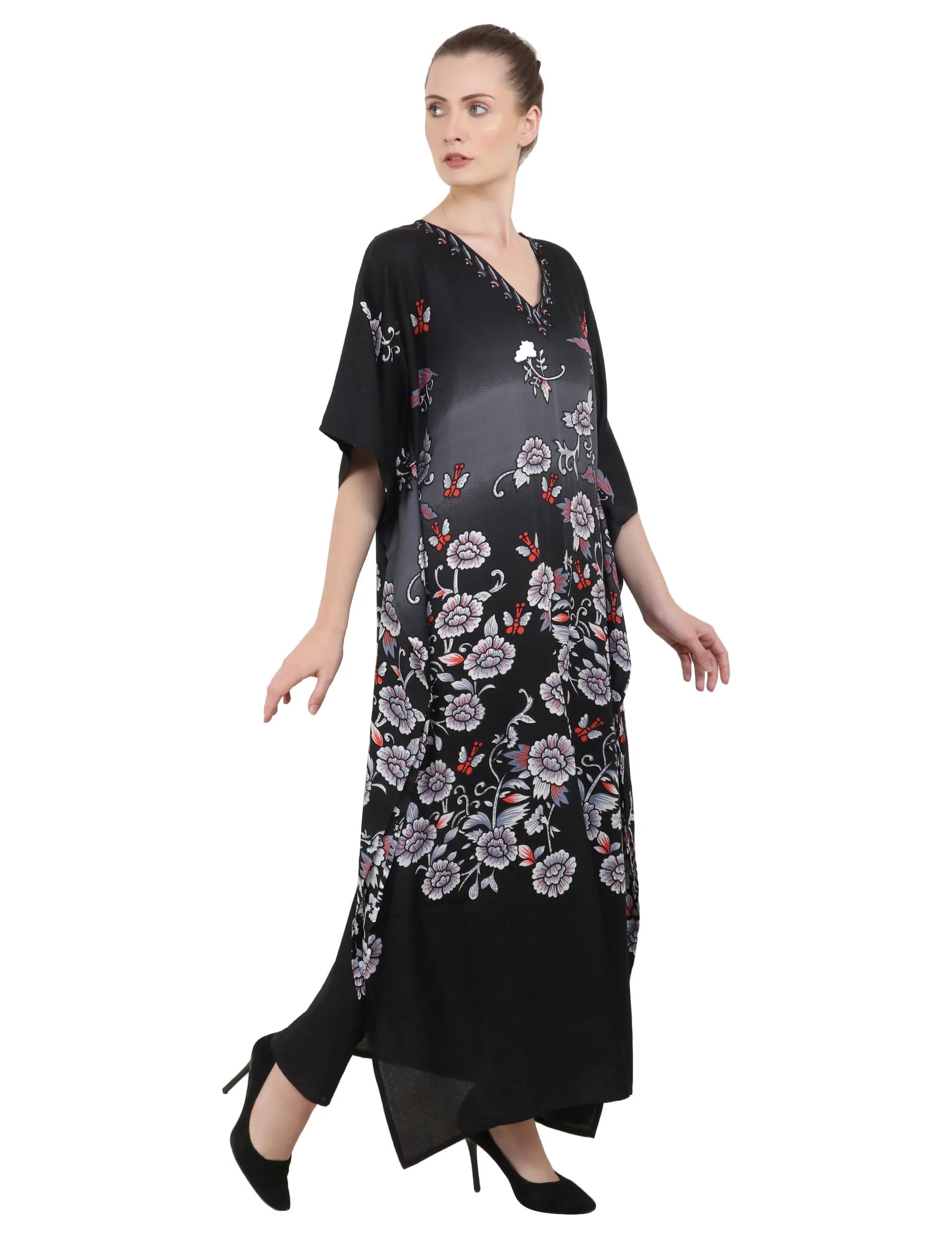 Women Long Kaftans Summer Holiday Caftan Dress 4 Colors S-3XL