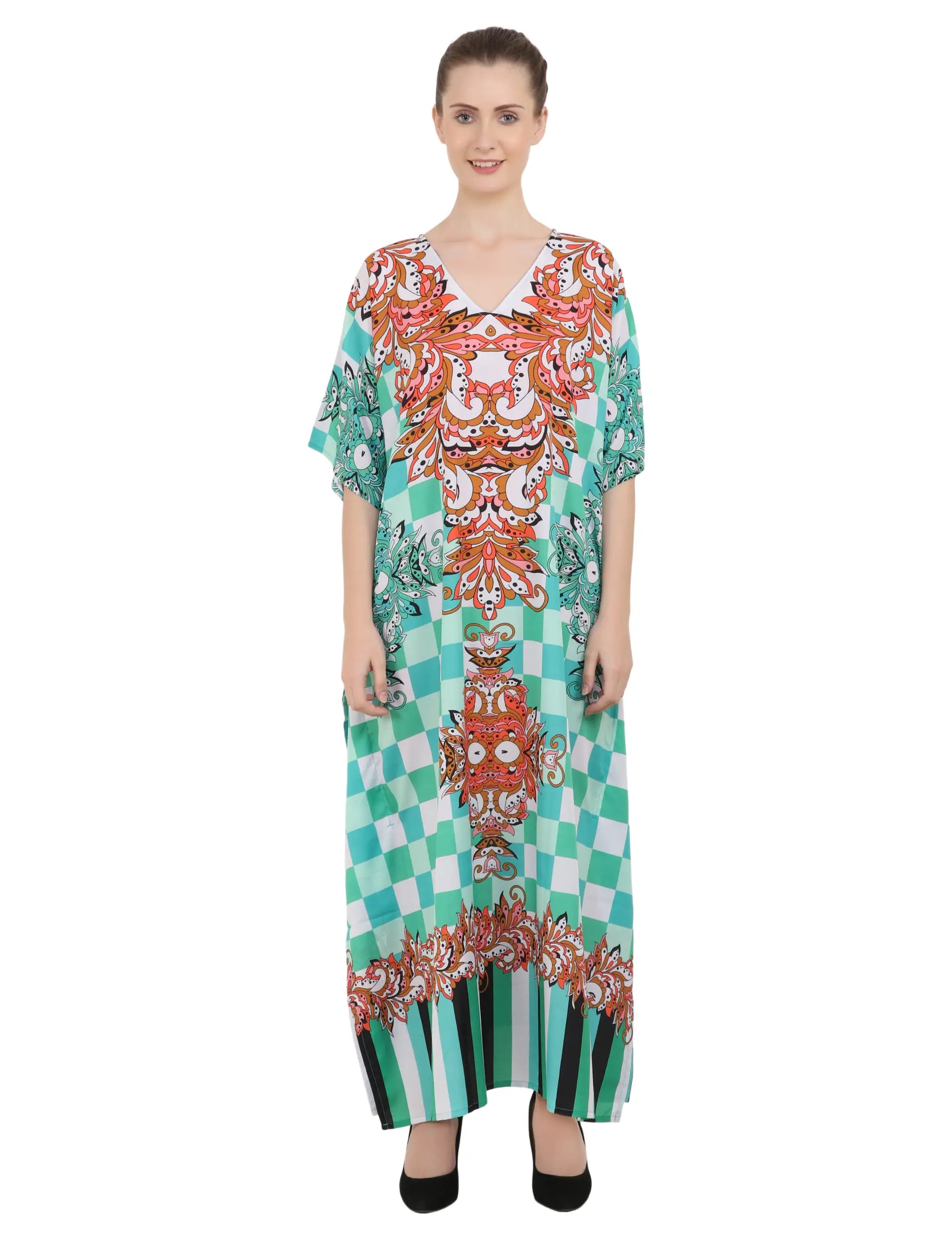 Women Long Kaftans Summer Holiday Caftan Dress 6 Colors S-3XL